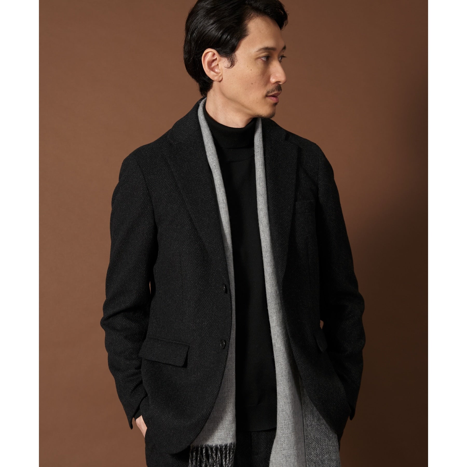 ザ ショップ ティーケー(メンズ) THE SHOP TK(Men) AGヘリンボンジャケット （ネイビー(694)） ネイビー(694)