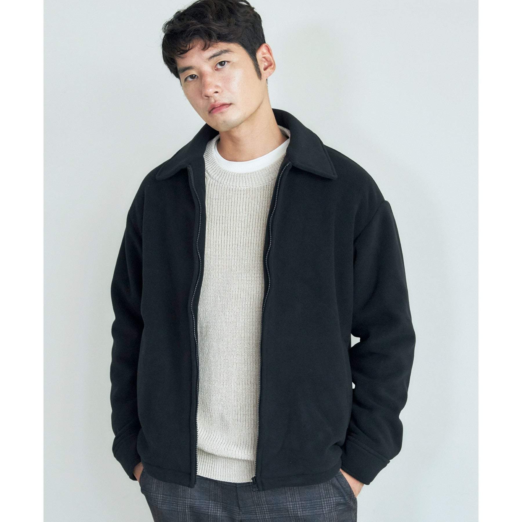 ザ ショップ ティーケー(メンズ) THE SHOP TK(Men) マイクロフリースドリズラージャケット 光吸収発熱機能／洗える （ブラック(019)） ブラック(019)