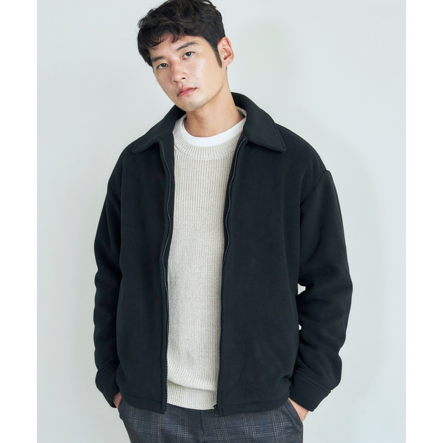 ザ ショップ ティーケー(メンズ) THE SHOP TK(Men) マイクロフリースドリズラージャケット 光吸収発熱機能／洗える （ブラック(019)） ブラック(019)