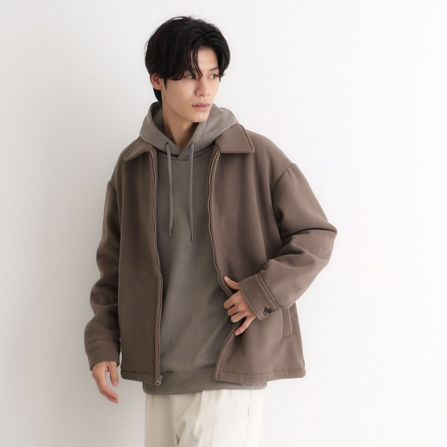 ザ ショップ ティーケー(メンズ) THE SHOP TK(Men) マイクロフリースドリズラージャケット 光吸収発熱機能／洗える （ブラック(019)） ブラック(019)