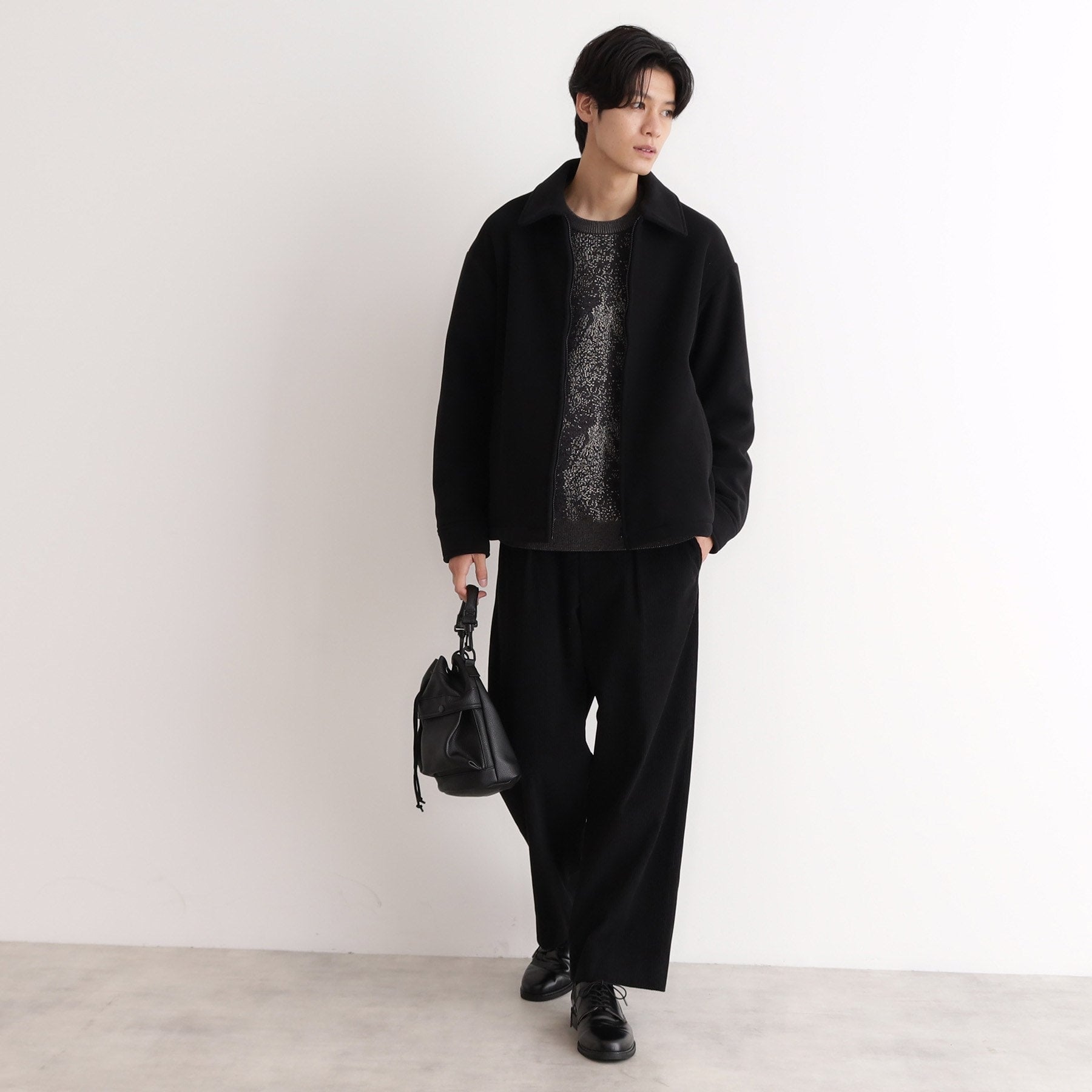 ザ ショップ ティーケー(メンズ) THE SHOP TK(Men) マイクロフリースドリズラージャケット 光吸収発熱機能／洗える （ブラック(019)） ブラック(019)