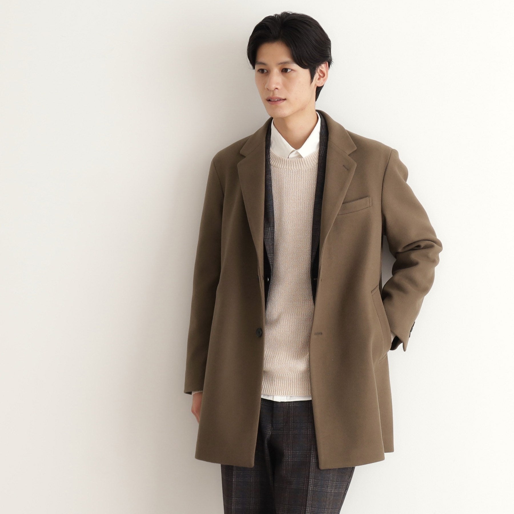 THE SHOP TK Wool-Like Melton Chester Coat