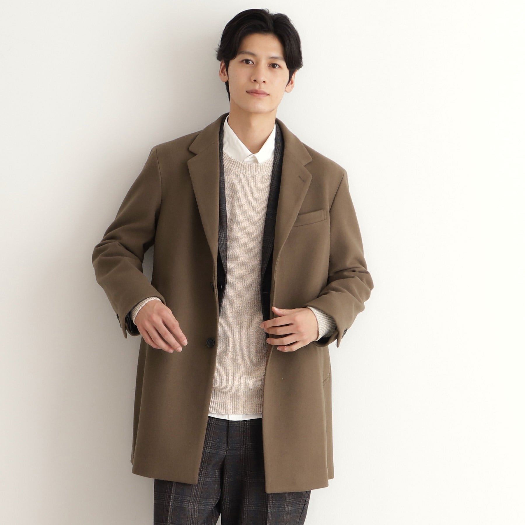 THE SHOP TK Wool-Like Melton Chester Coat