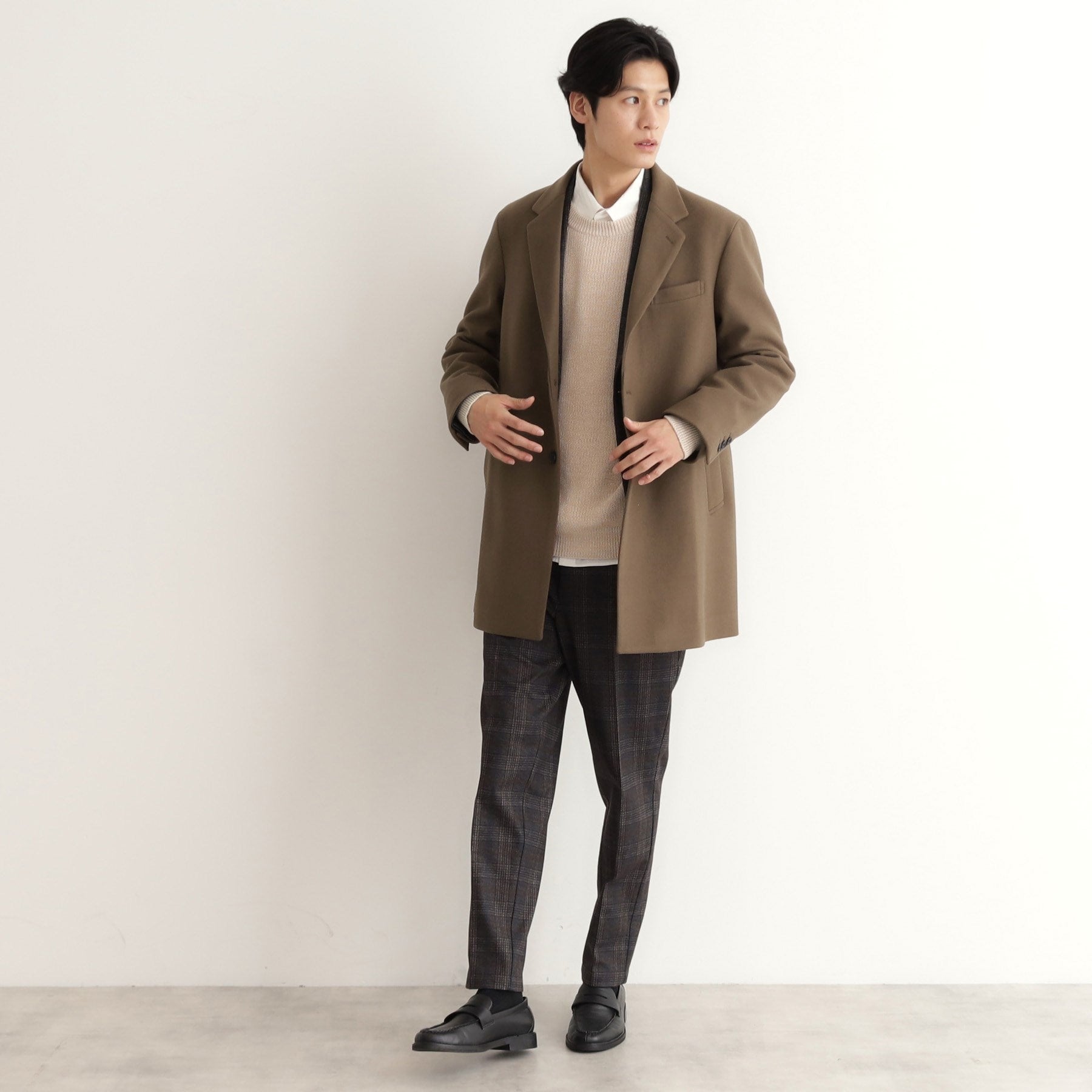 THE SHOP TK Wool-Like Melton Chester Coat