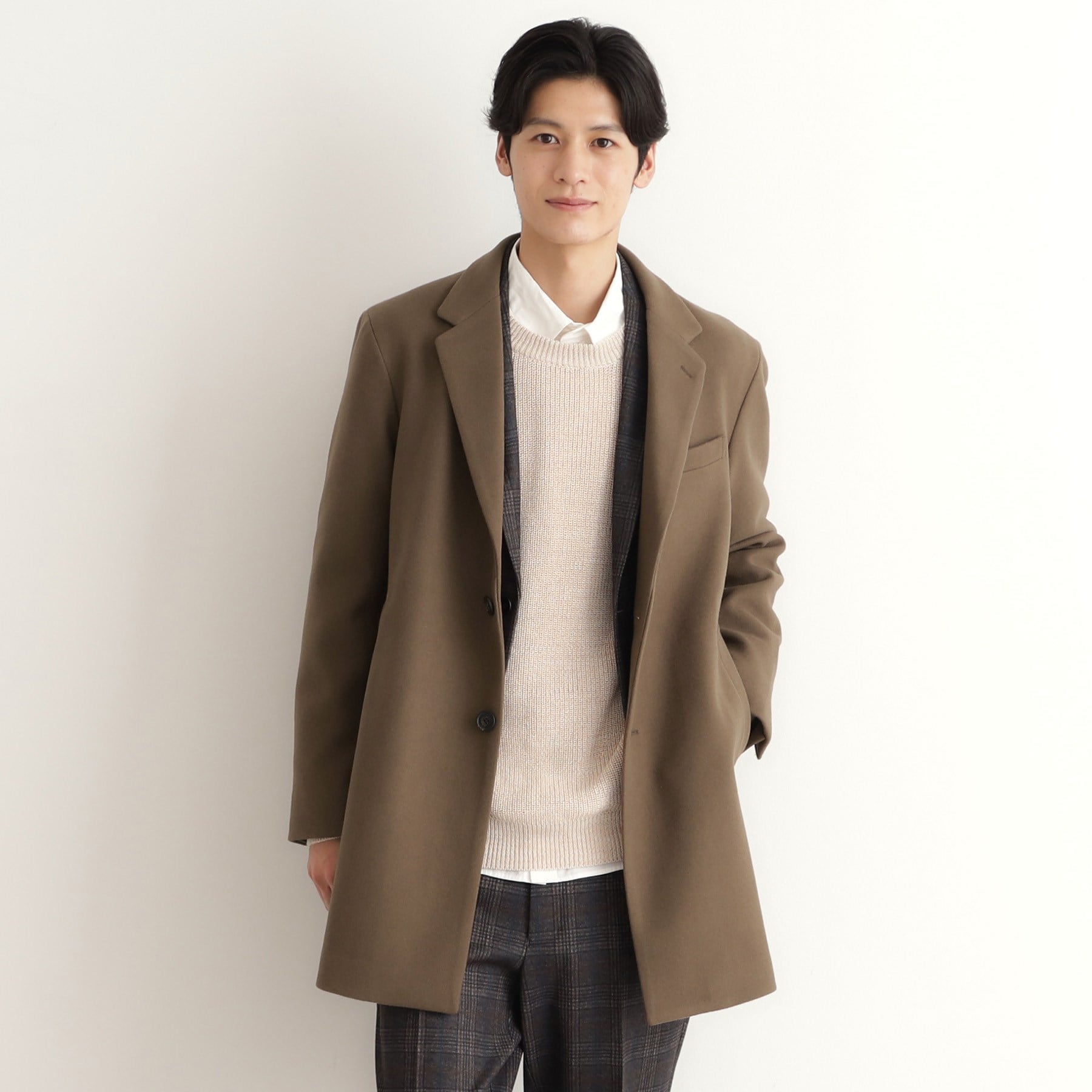 THE SHOP TK Wool-Like Melton Chester Coat