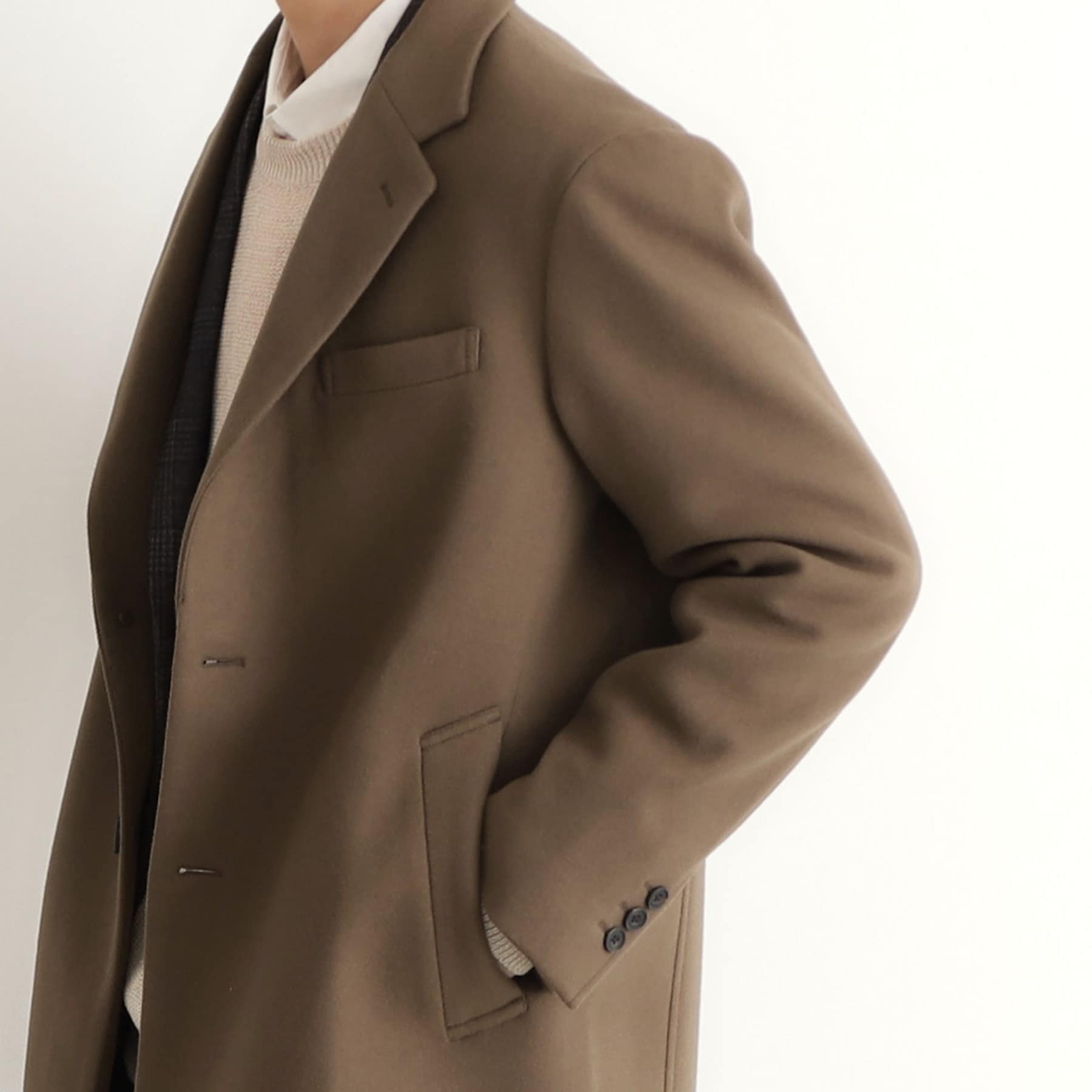 THE SHOP TK Wool-Like Melton Chester Coat