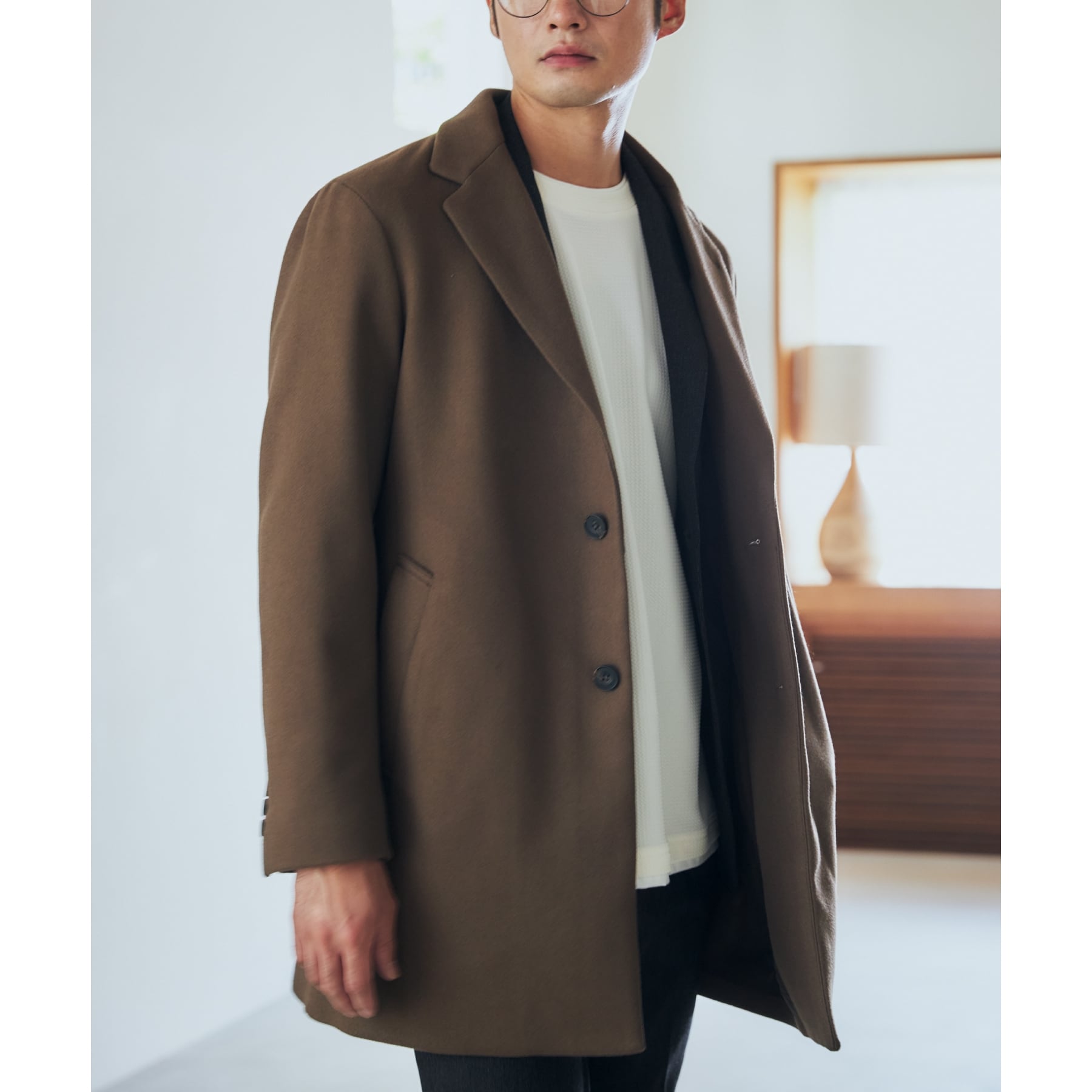 THE SHOP TK Wool-Like Melton Chester Coat