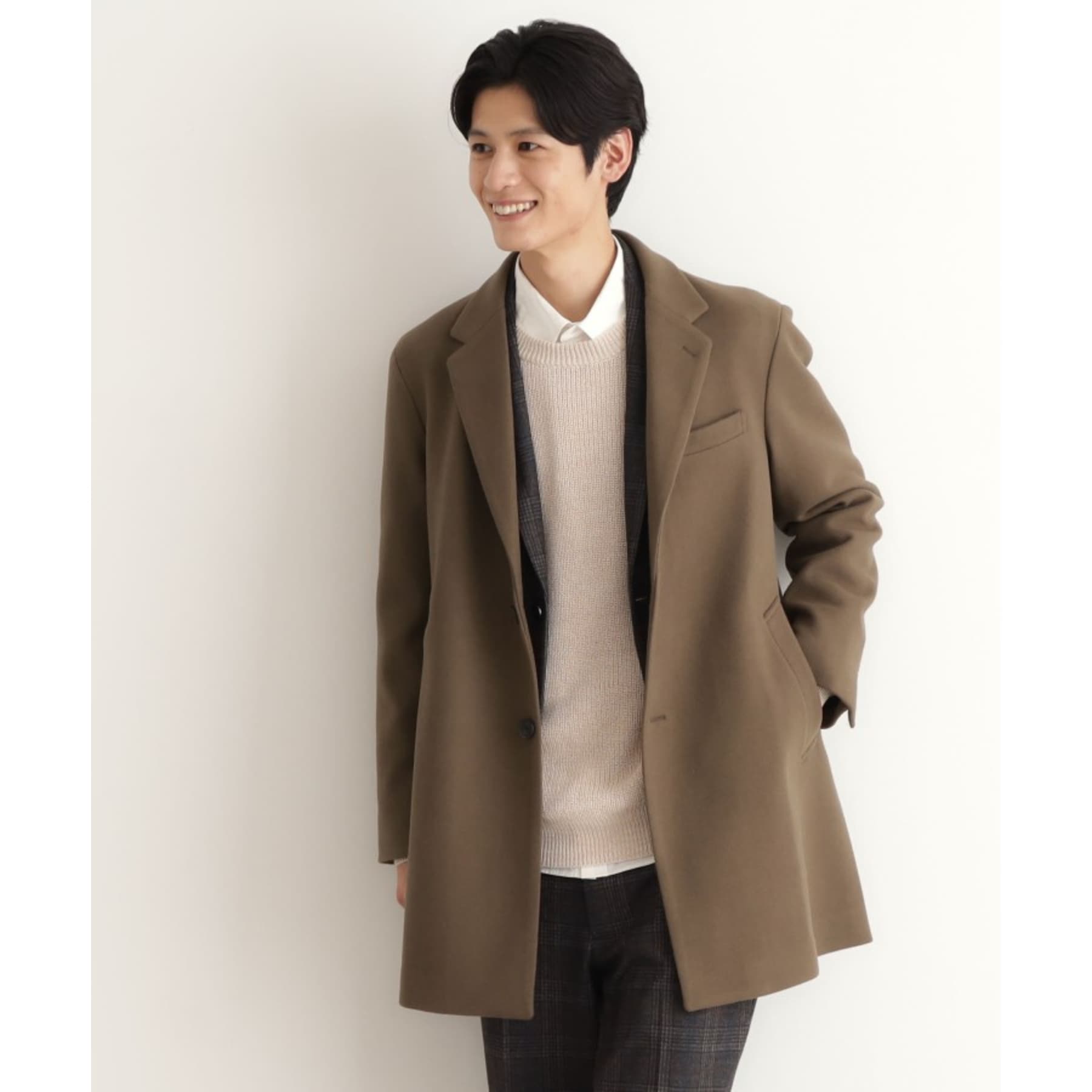 THE SHOP TK Wool-Like Melton Chester Coat