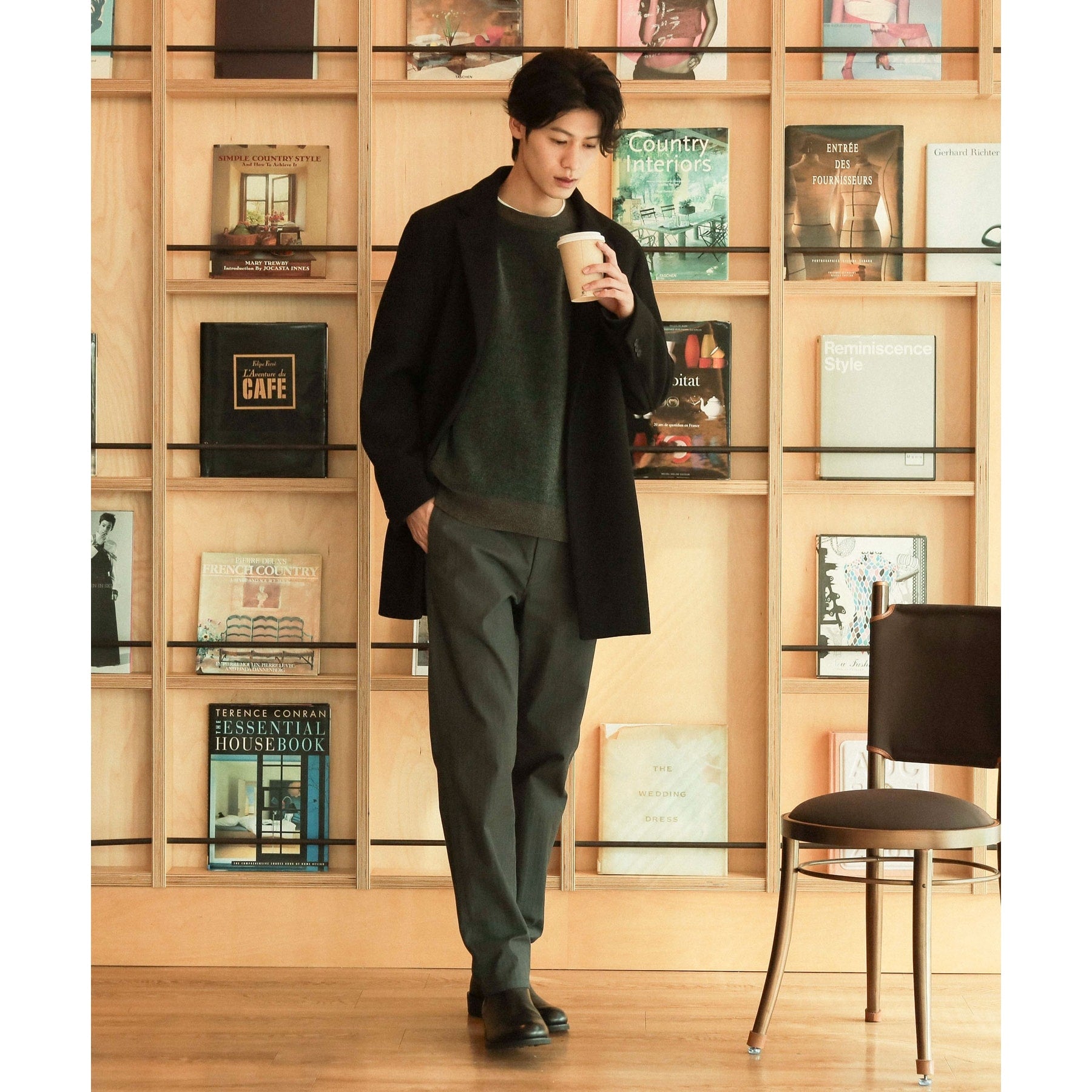 THE SHOP TK Wool-Like Melton Chester Coat