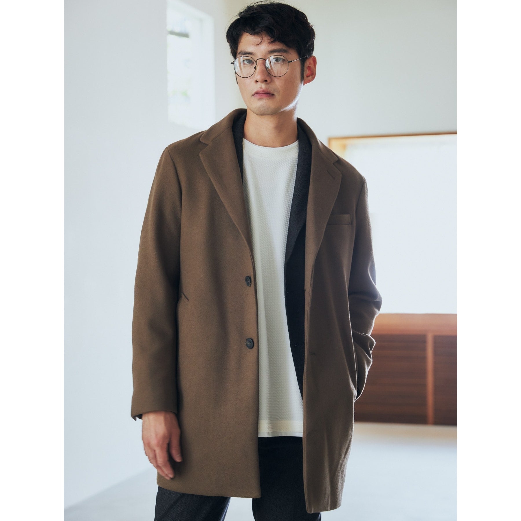 THE SHOP TK Wool-Like Melton Chester Coat
