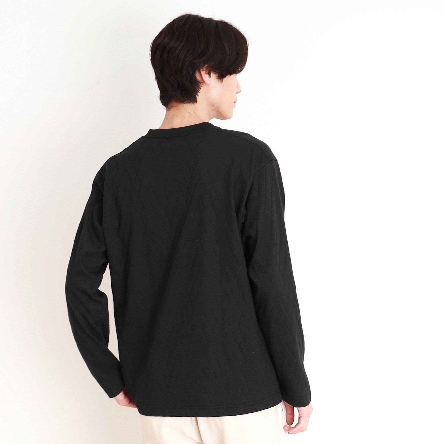 ザ ショップ ティーケー(メンズ) THE SHOP TK(Men) ジオメトリックリンクス長袖Tシャツ ON／OFF兼用 （オフホワイト(003)） オフホワイト(003)