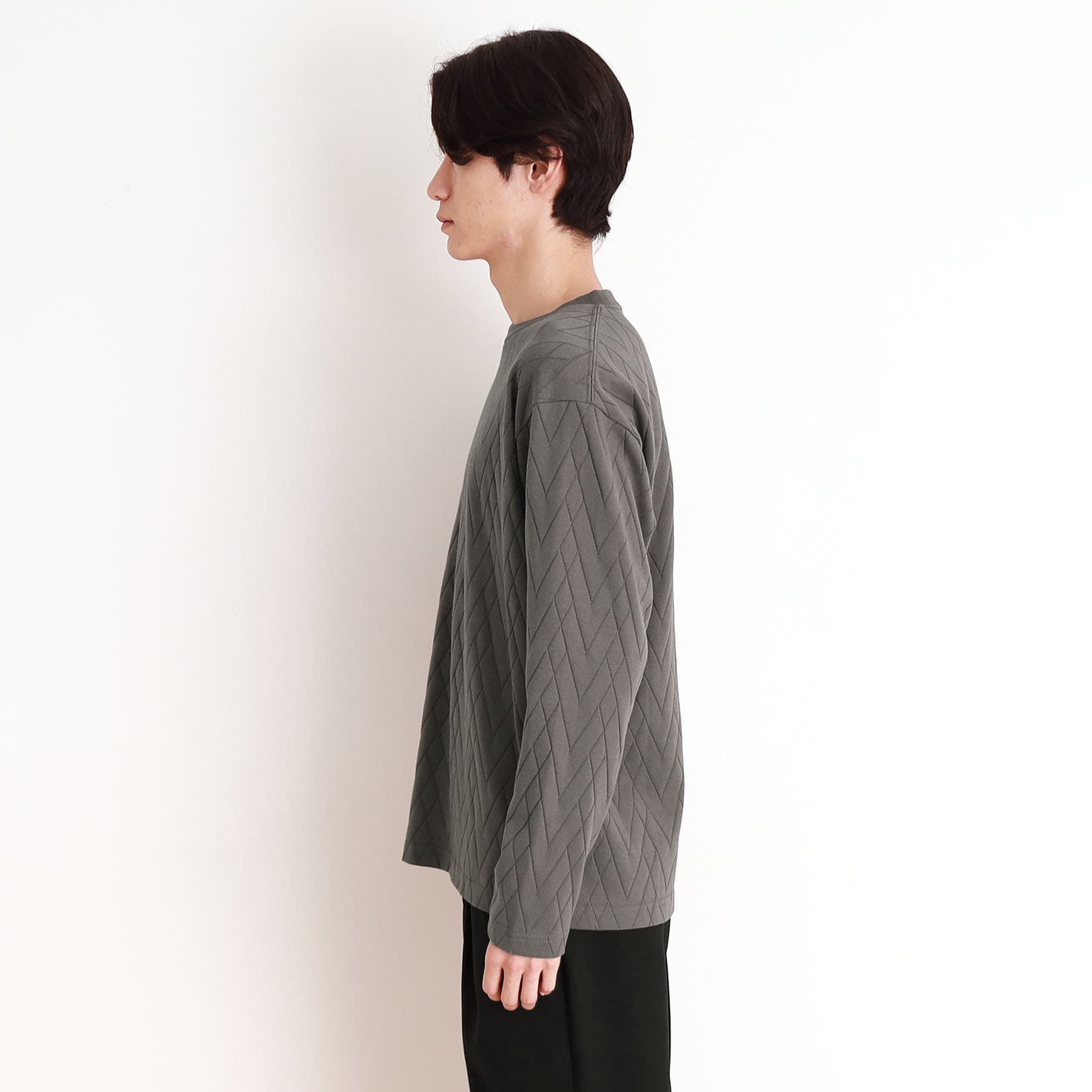 ザ ショップ ティーケー(メンズ) THE SHOP TK(Men) ジオメトリックリンクス長袖Tシャツ ON／OFF兼用 （オフホワイト(003)） オフホワイト(003)