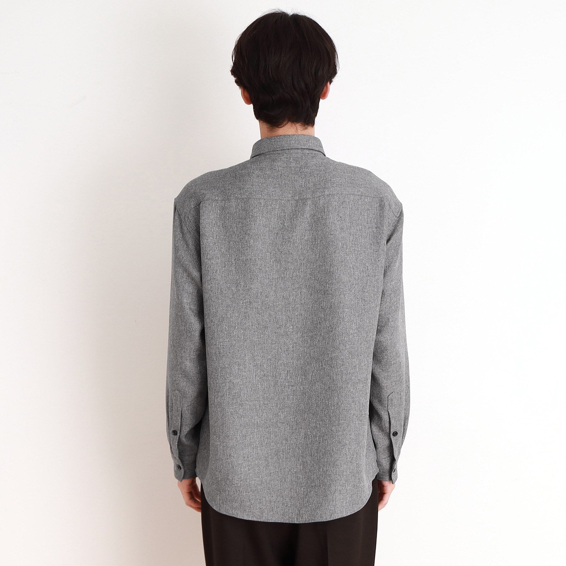 THE SHOP TK Wool-Like Herringbone Shirt Relaxed Silhouette