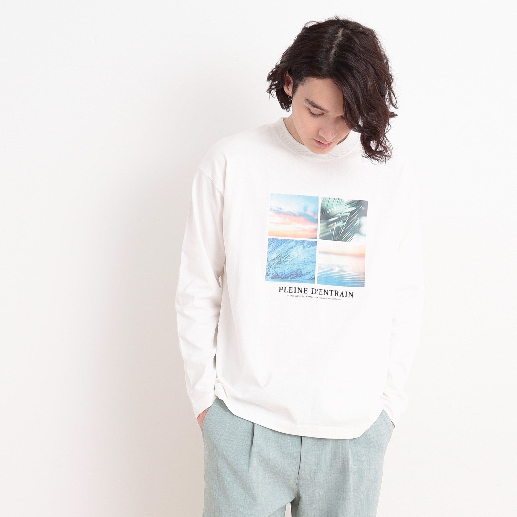 ザ ショップ ティーケー(メンズ) THE SHOP TK(Men) オーガニックコットンフォトプリントTシャツ （イエロー(431)） イエロー(431)