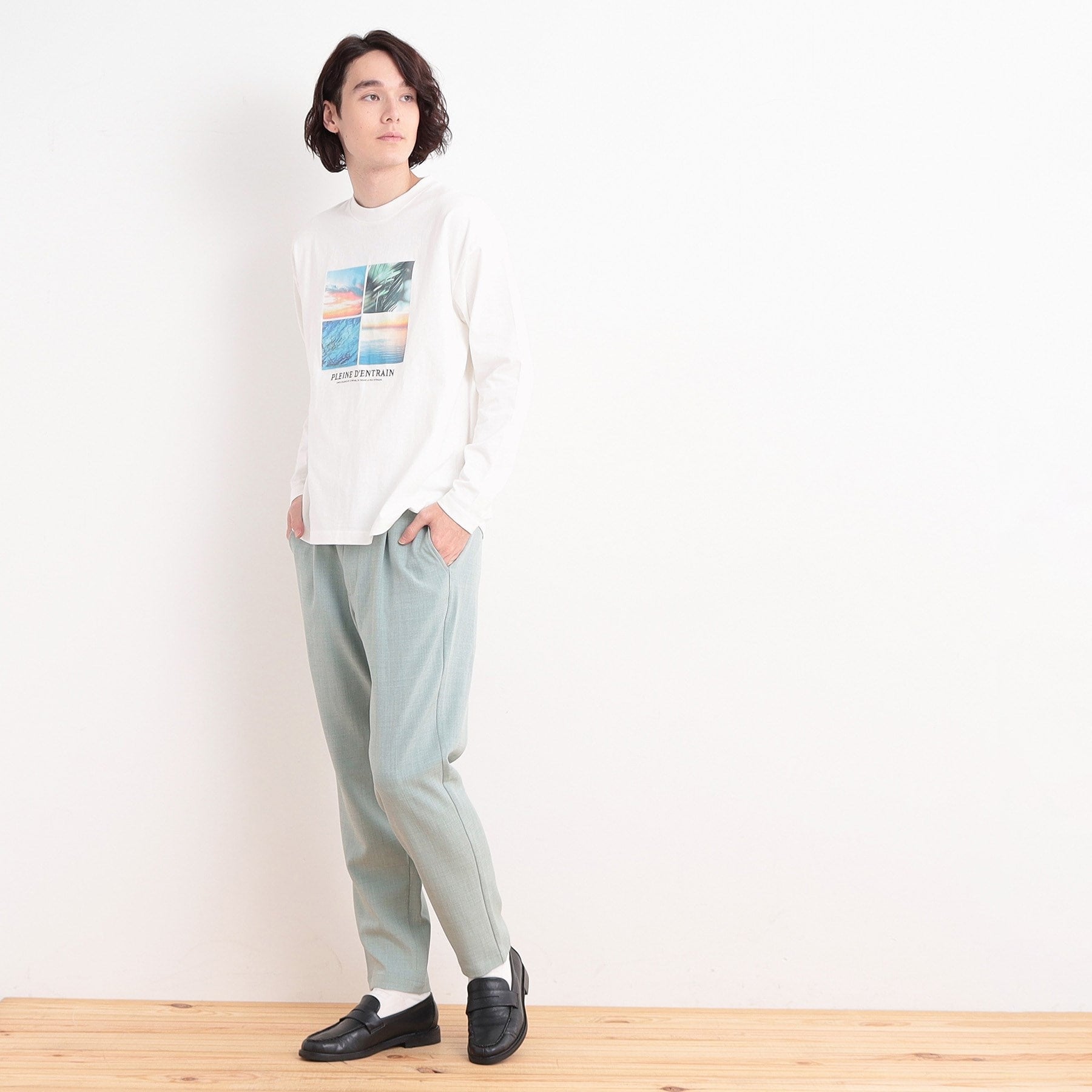 ザ ショップ ティーケー(メンズ) THE SHOP TK(Men) オーガニックコットンフォトプリントTシャツ （イエロー(431)） イエロー(431)