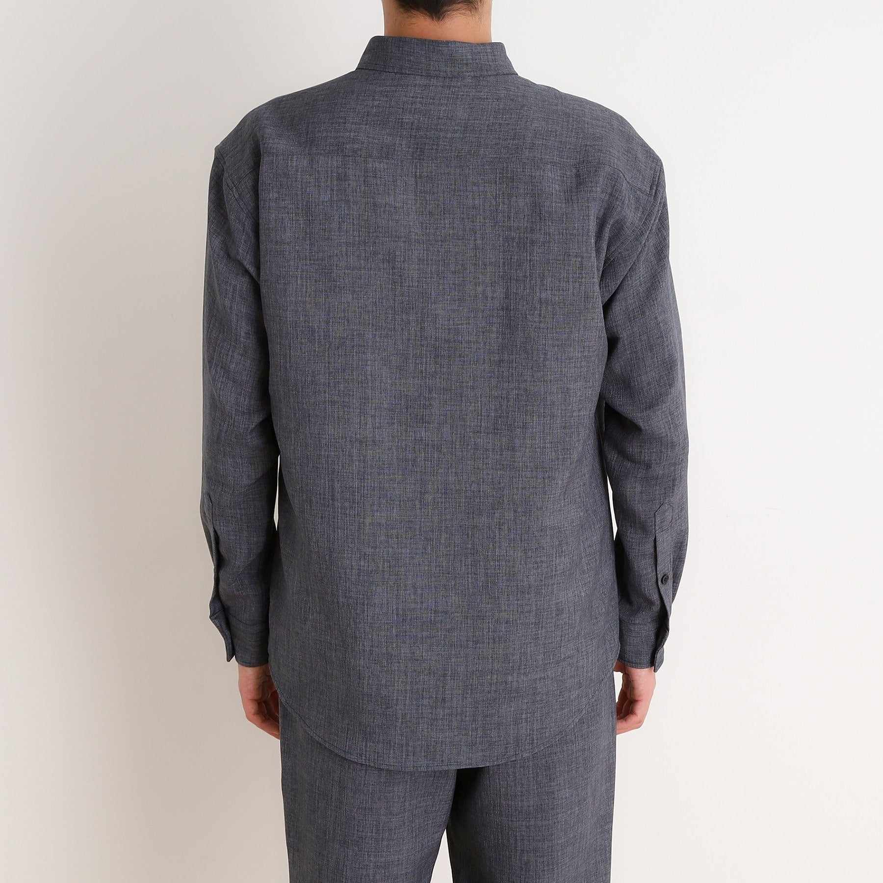 ザ ショップ ティーケー(メンズ) THE SHOP TK(Men) リネンライクレギュラーカラーシャツ セットアップ可 （ネイビー(094)） ネイビー(094)