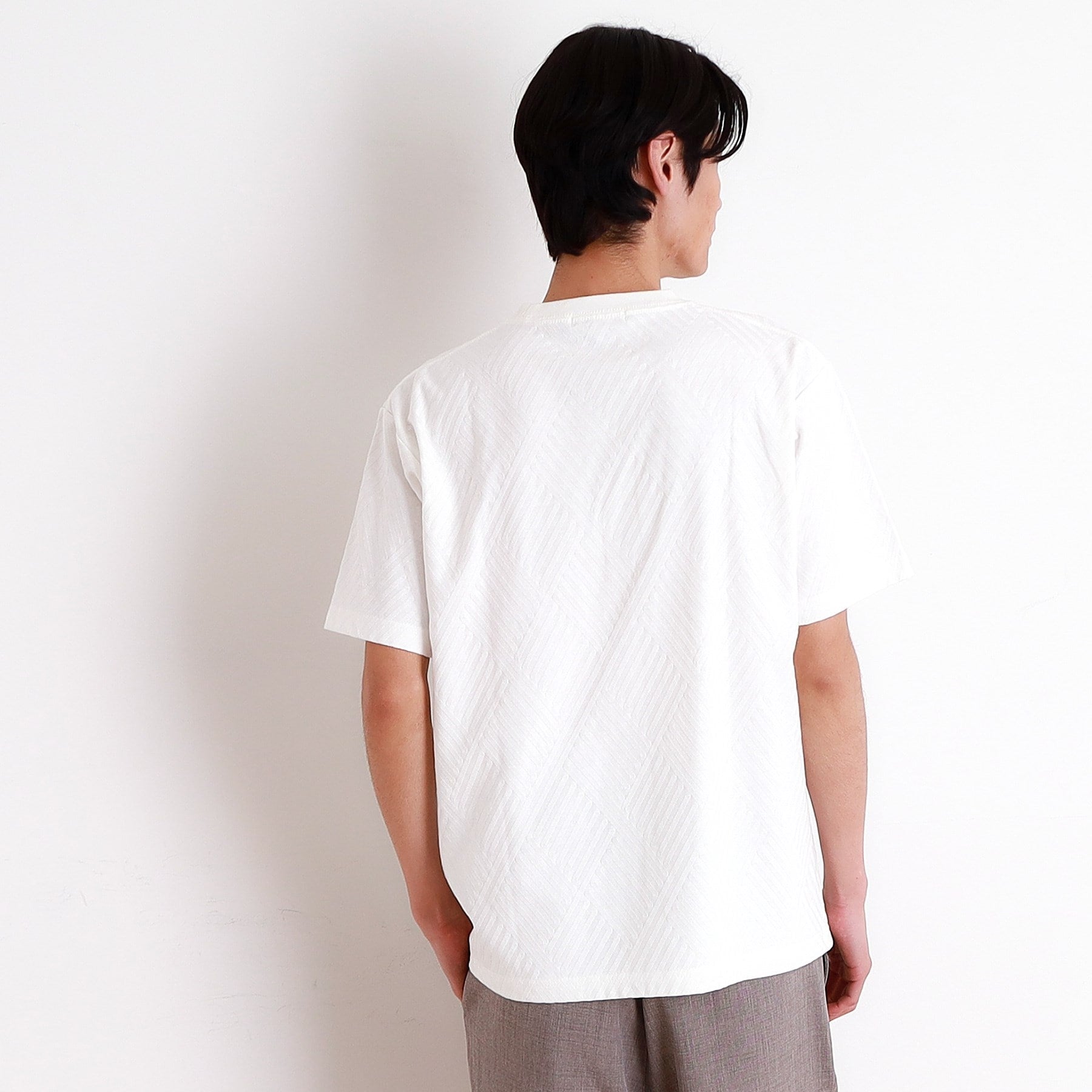ザ ショップ ティーケー(メンズ) THE SHOP TK(Men) リンクスジャカード半袖Tシャツ （オフホワイト(003)） オフホワイト(003)