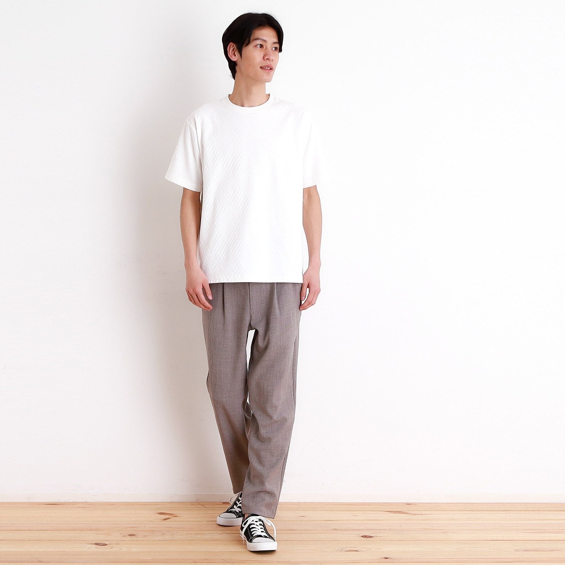 ザ ショップ ティーケー(メンズ) THE SHOP TK(Men) リンクスジャカード半袖Tシャツ （オフホワイト(003)） オフホワイト(003)