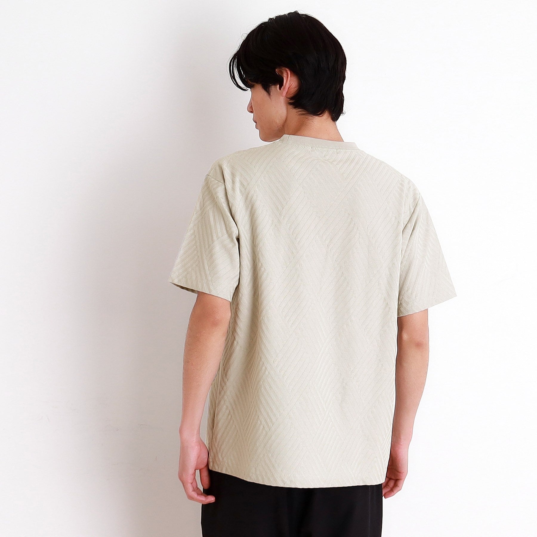ザ ショップ ティーケー(メンズ) THE SHOP TK(Men) リンクスジャカード半袖Tシャツ （オフホワイト(003)） オフホワイト(003)