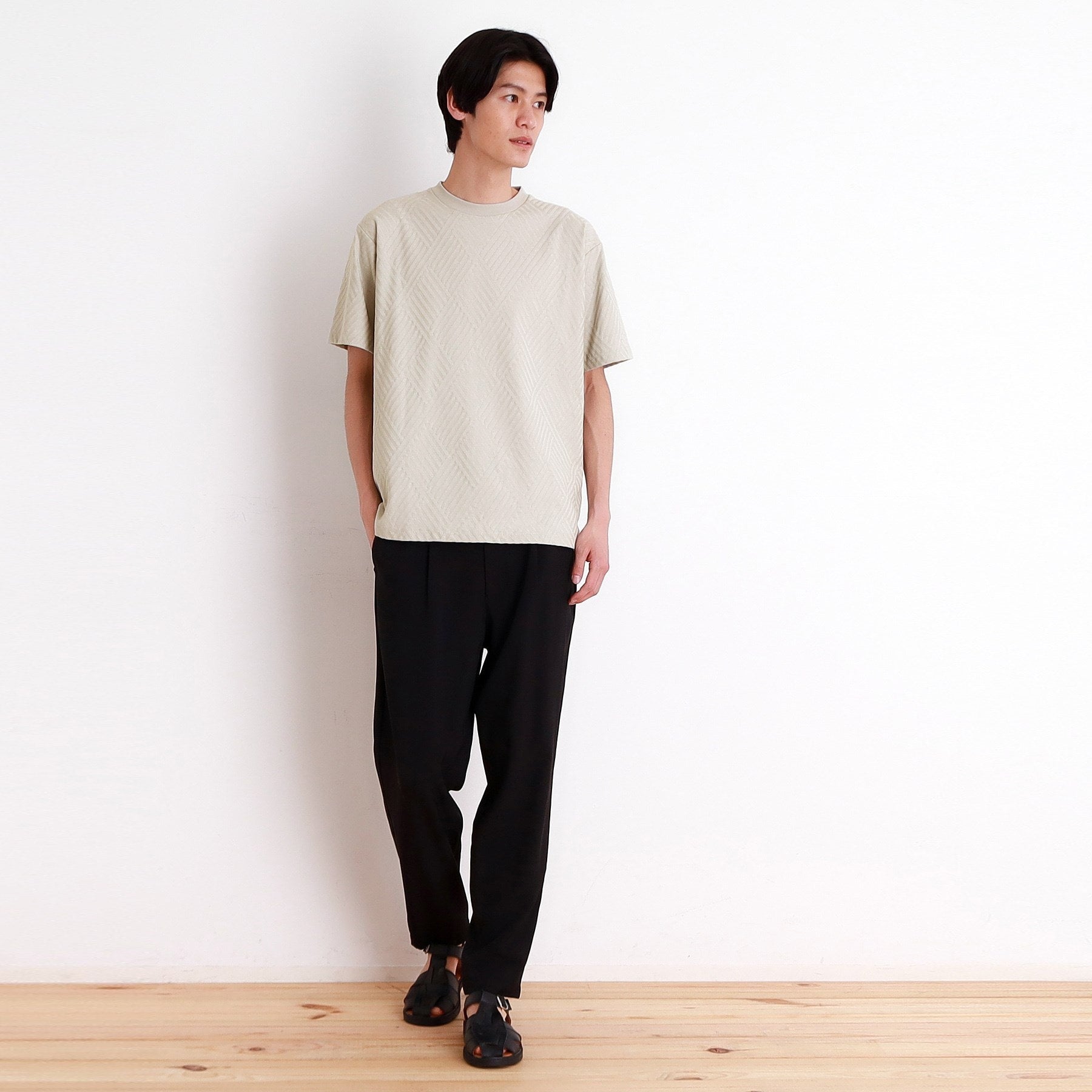 ザ ショップ ティーケー(メンズ) THE SHOP TK(Men) リンクスジャカード半袖Tシャツ （オフホワイト(003)） オフホワイト(003)