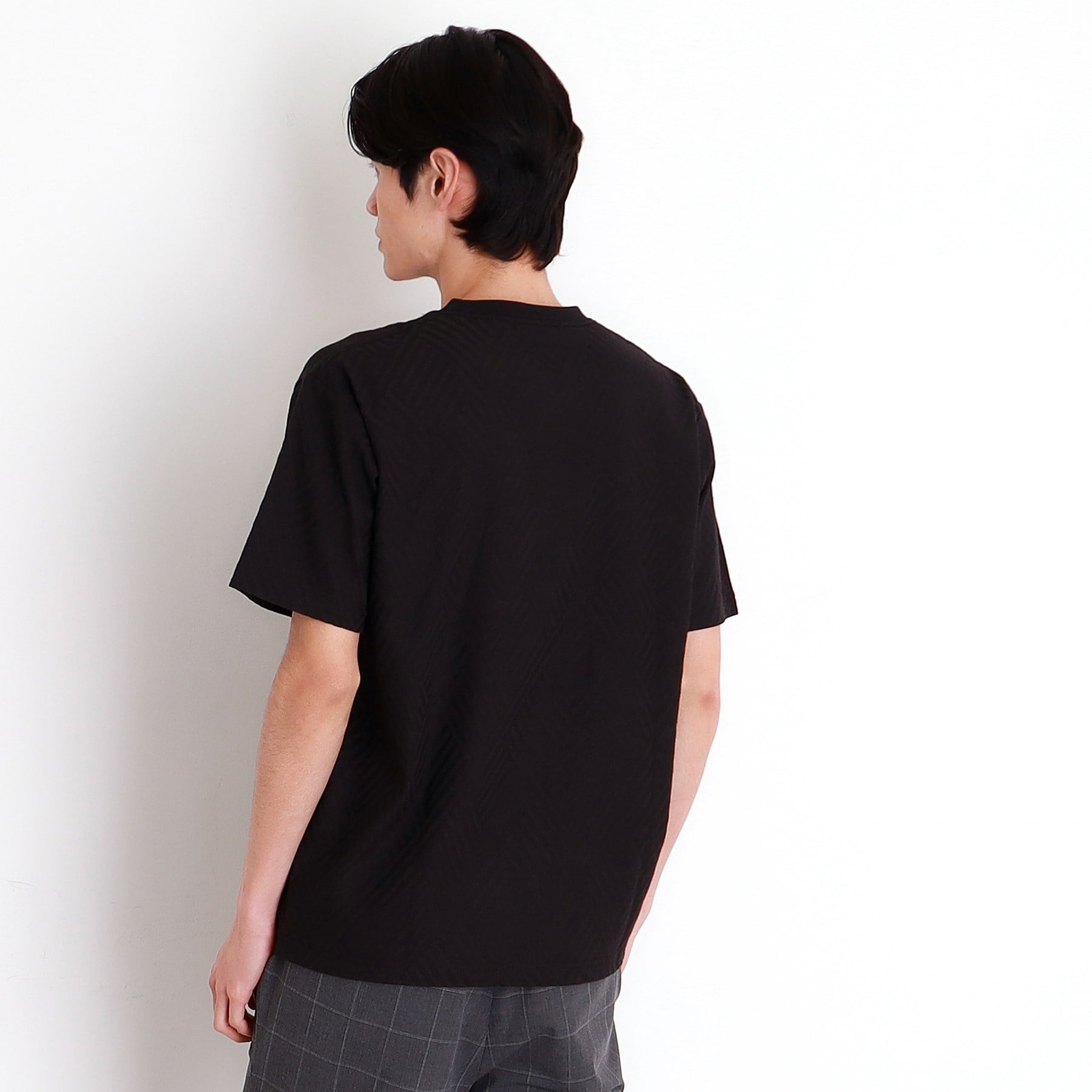ザ ショップ ティーケー(メンズ) THE SHOP TK(Men) リンクスジャカード半袖Tシャツ （オフホワイト(003)） オフホワイト(003)