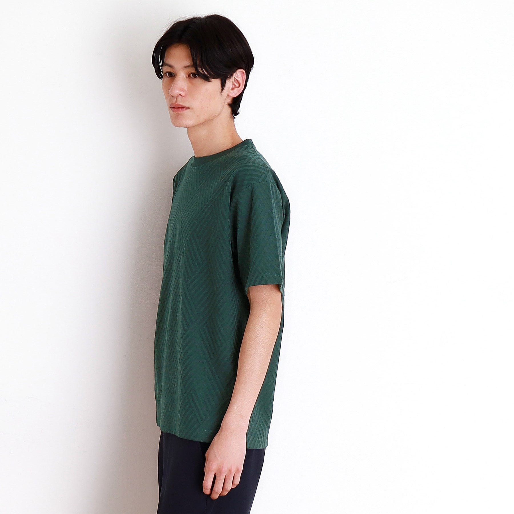 ザ ショップ ティーケー(メンズ) THE SHOP TK(Men) リンクスジャカード半袖Tシャツ （オフホワイト(003)） オフホワイト(003)