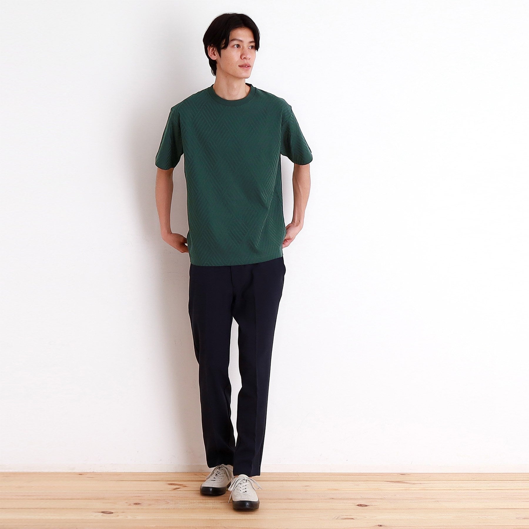 ザ ショップ ティーケー(メンズ) THE SHOP TK(Men) リンクスジャカード半袖Tシャツ （オフホワイト(003)） オフホワイト(003)
