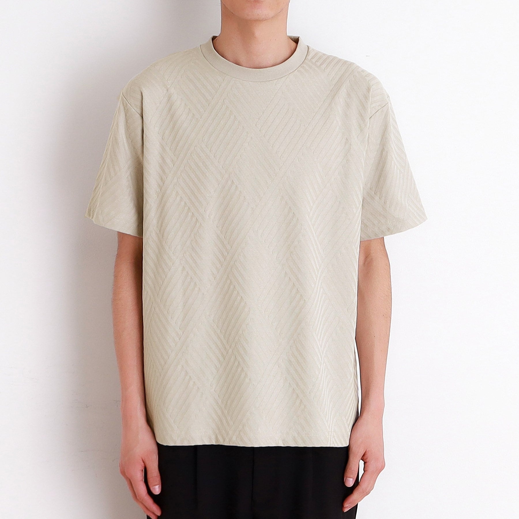 ザ ショップ ティーケー(メンズ) THE SHOP TK(Men) リンクスジャカード半袖Tシャツ （オフホワイト(003)） オフホワイト(003)
