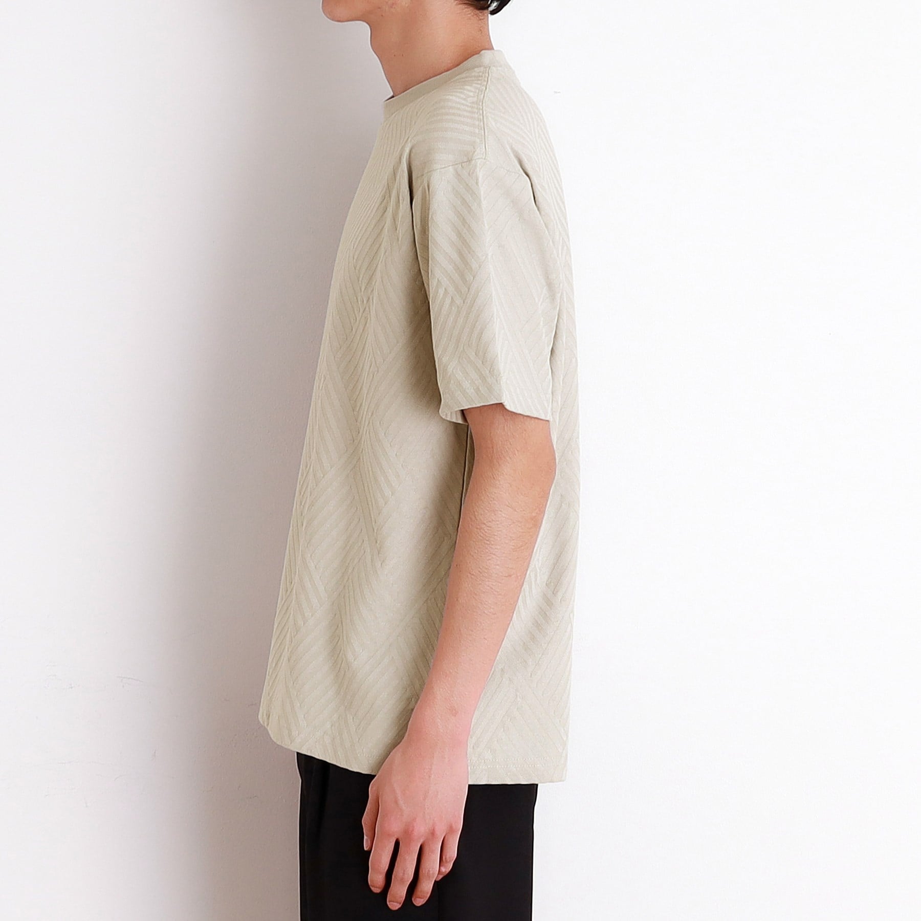 ザ ショップ ティーケー(メンズ) THE SHOP TK(Men) リンクスジャカード半袖Tシャツ （オフホワイト(003)） オフホワイト(003)