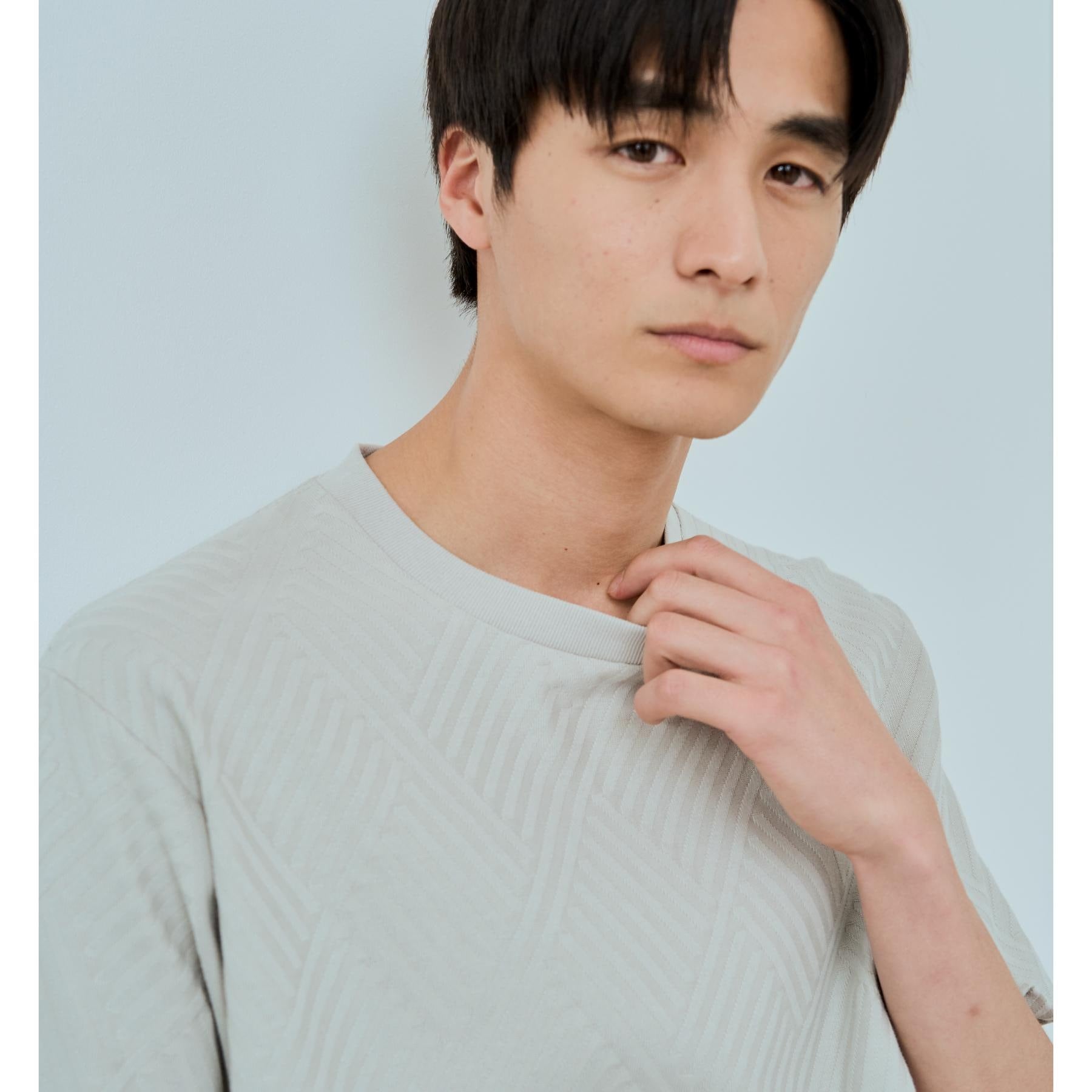 ザ ショップ ティーケー(メンズ) THE SHOP TK(Men) リンクスジャカード半袖Tシャツ （オフホワイト(003)） オフホワイト(003)