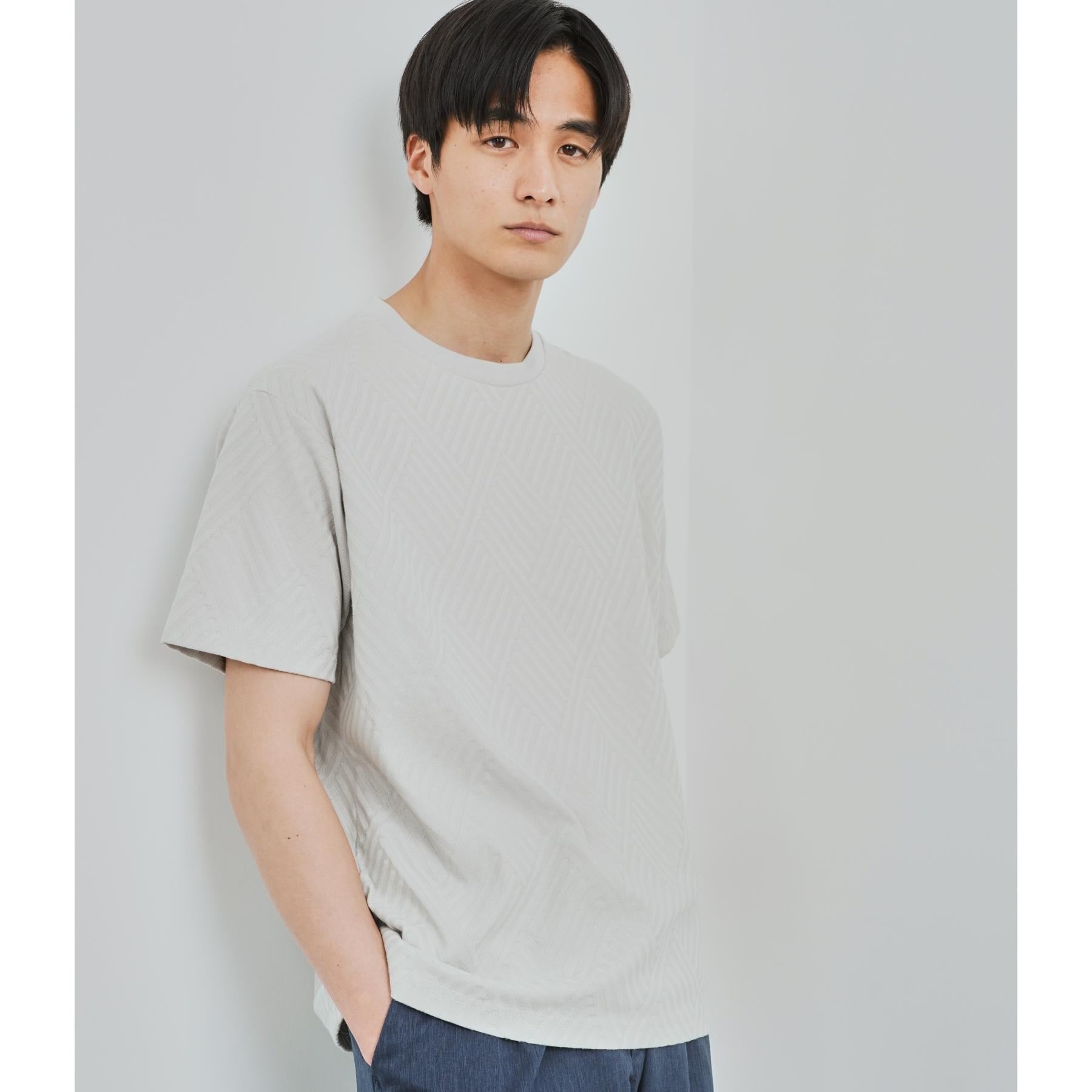 ザ ショップ ティーケー(メンズ) THE SHOP TK(Men) リンクスジャカード半袖Tシャツ （オフホワイト(003)） オフホワイト(003)