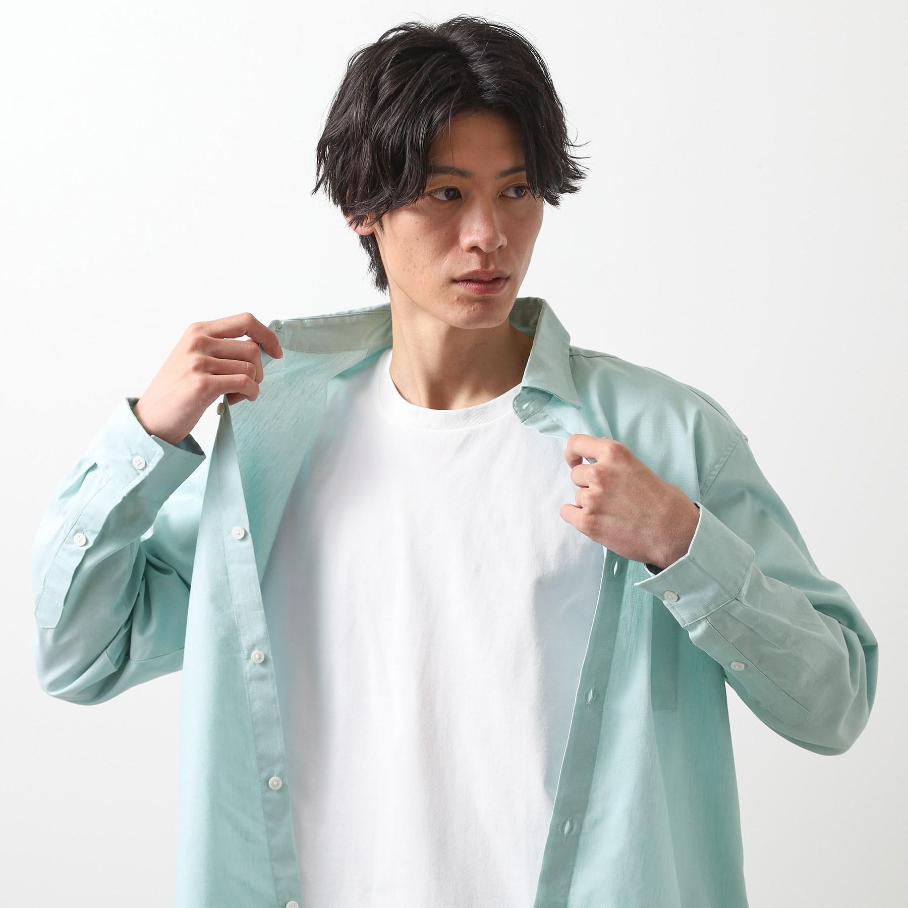 ザ ショップ ティーケー(メンズ) THE SHOP TK(Men) 綿麻ポリCOOLMAX（R）シャツLS （ブラック(019)） ブラック(019)