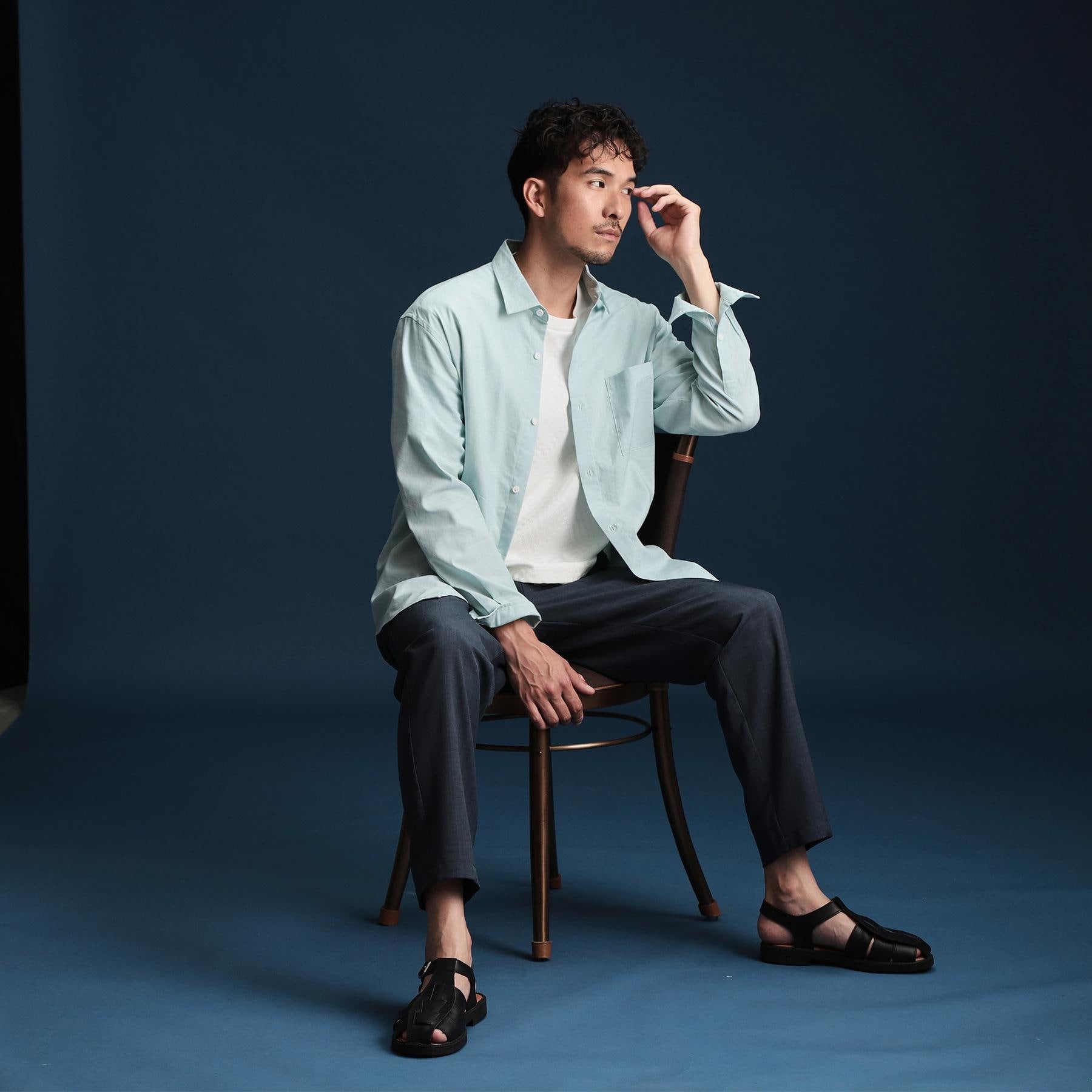 ザ ショップ ティーケー(メンズ) THE SHOP TK(Men) 綿麻ポリCOOLMAX（R）シャツLS （ブラック(019)） ブラック(019)