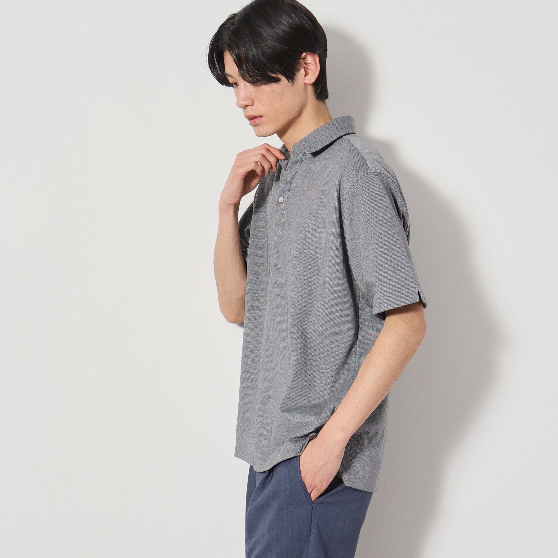 ザ ショップ ティーケー(メンズ) THE SHOP TK(Men) シャンブレーカノコスキッパーポロシャツ （ブルー(093)） ブルー(093)