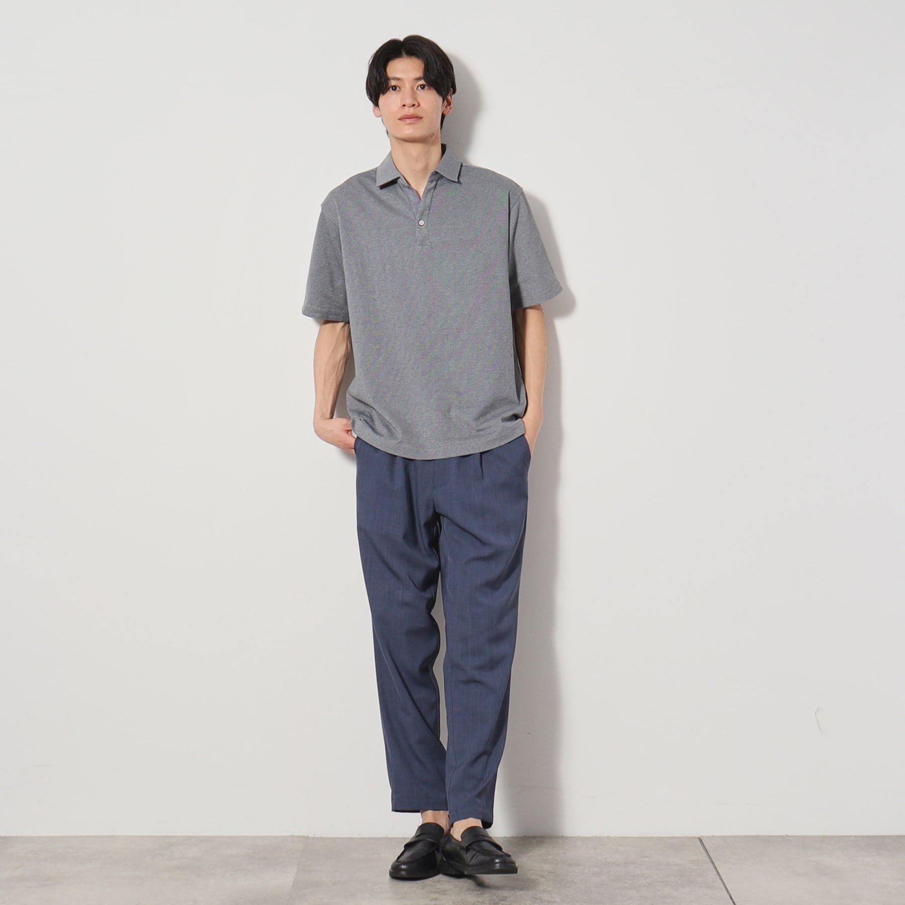 ザ ショップ ティーケー(メンズ) THE SHOP TK(Men) シャンブレーカノコスキッパーポロシャツ （ブルー(093)） ブルー(093)