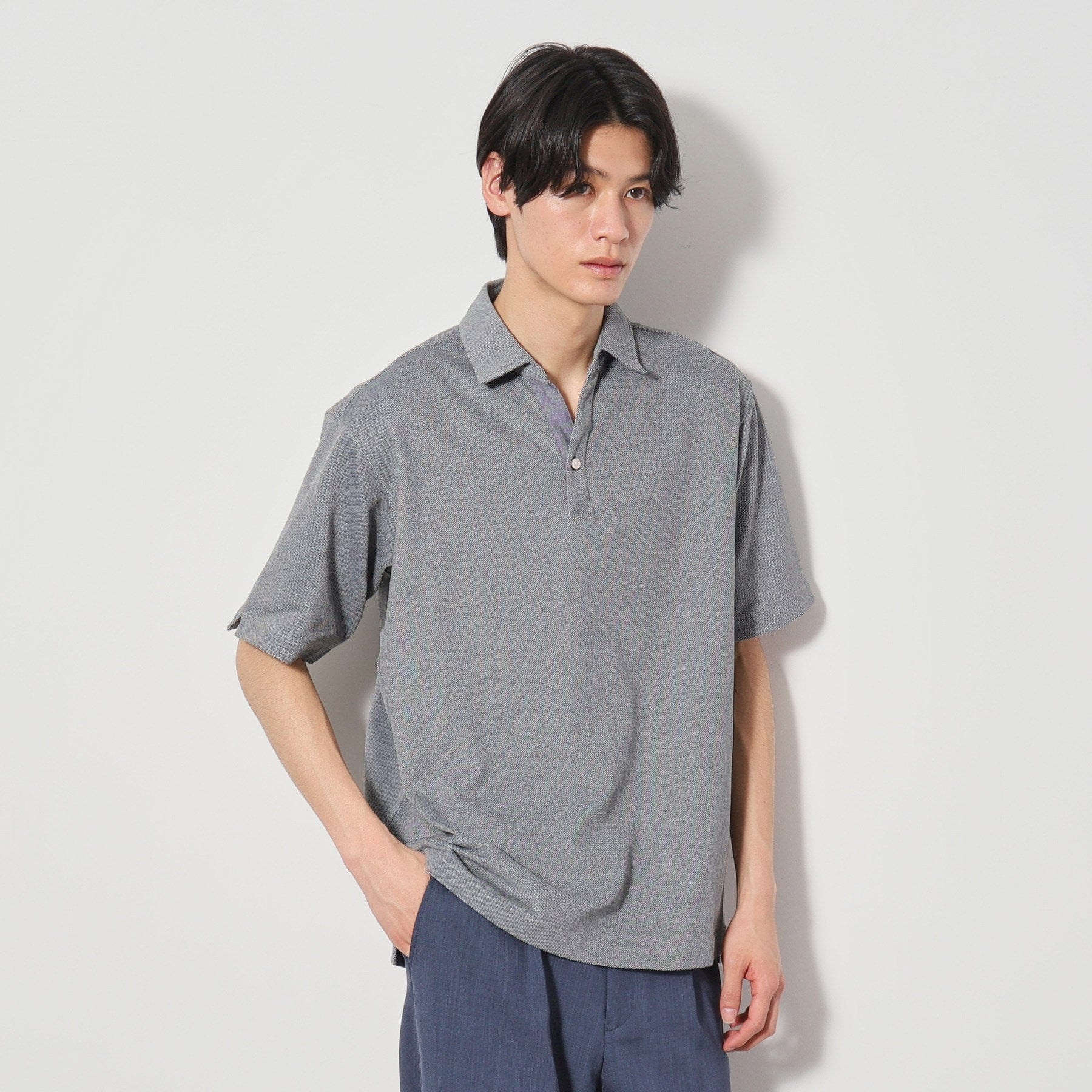 ザ ショップ ティーケー(メンズ) THE SHOP TK(Men) シャンブレーカノコスキッパーポロシャツ （ブルー(093)） ブルー(093)