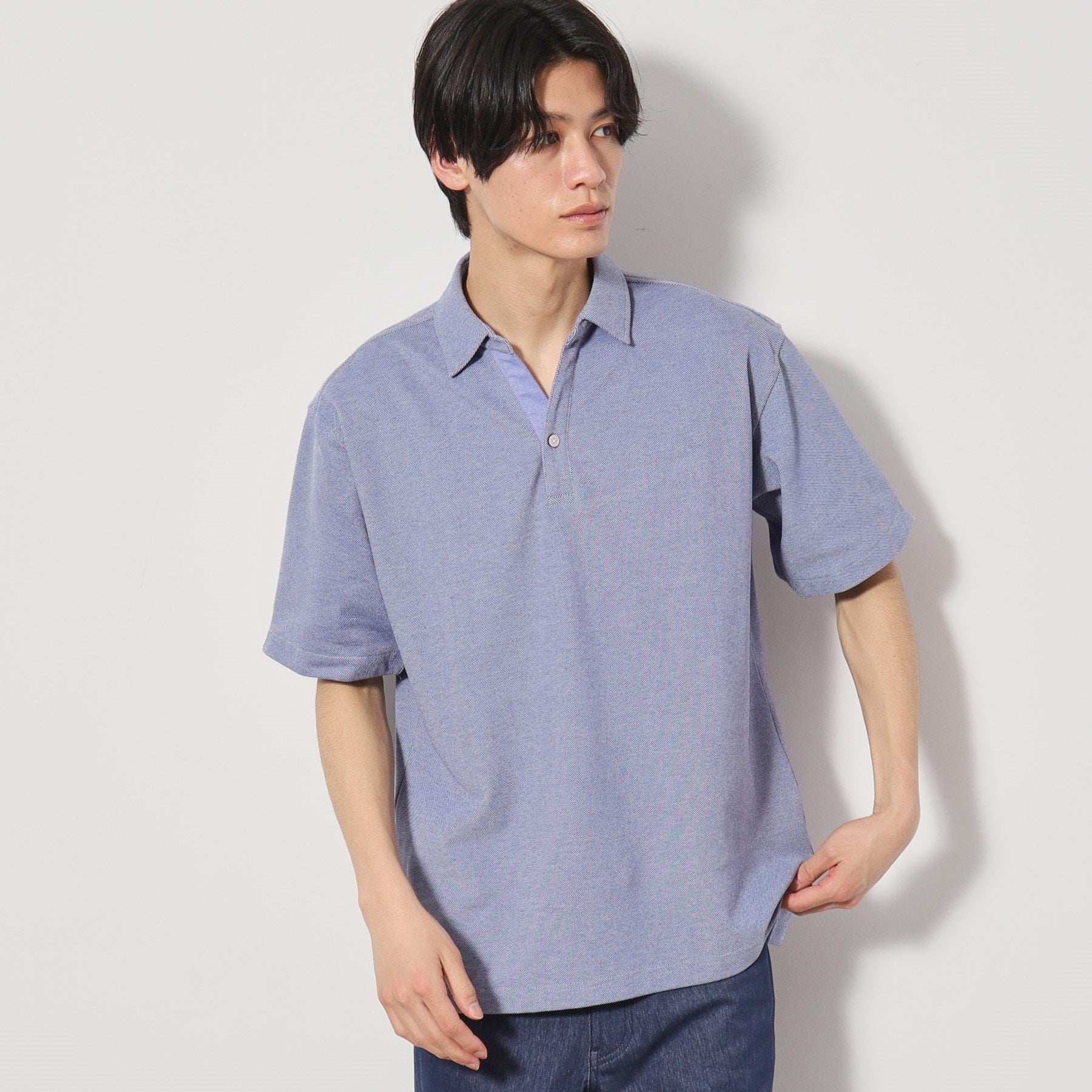 ザ ショップ ティーケー(メンズ) THE SHOP TK(Men) シャンブレーカノコスキッパーポロシャツ （ブルー(093)） ブルー(093)