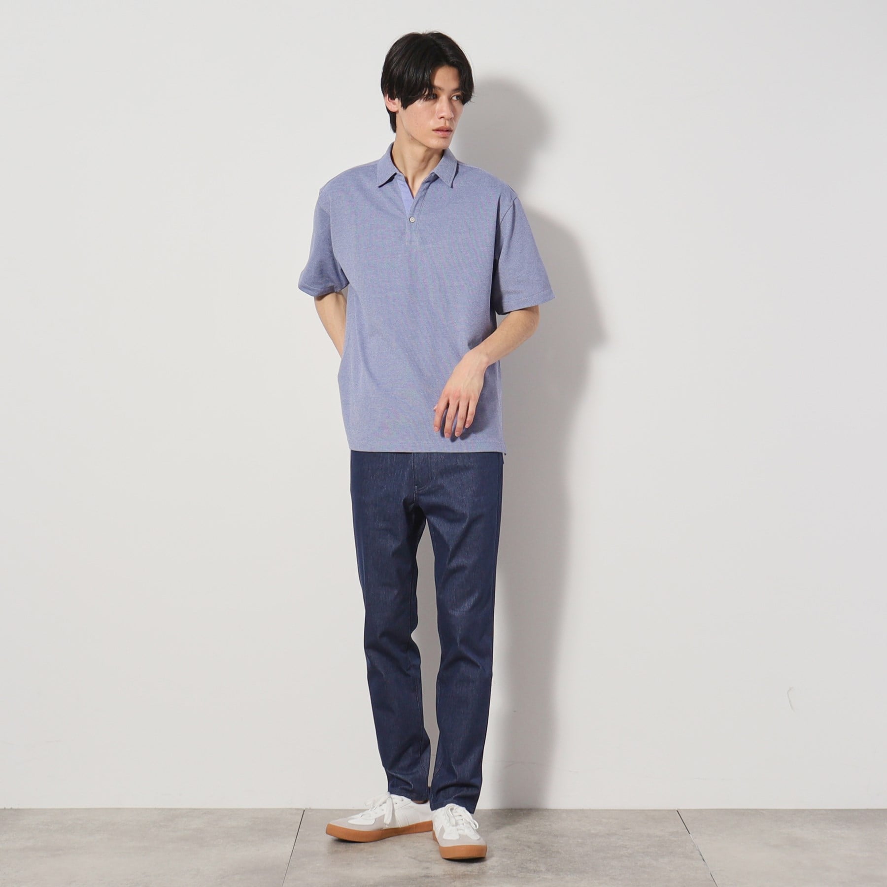 ザ ショップ ティーケー(メンズ) THE SHOP TK(Men) シャンブレーカノコスキッパーポロシャツ （ブルー(093)） ブルー(093)
