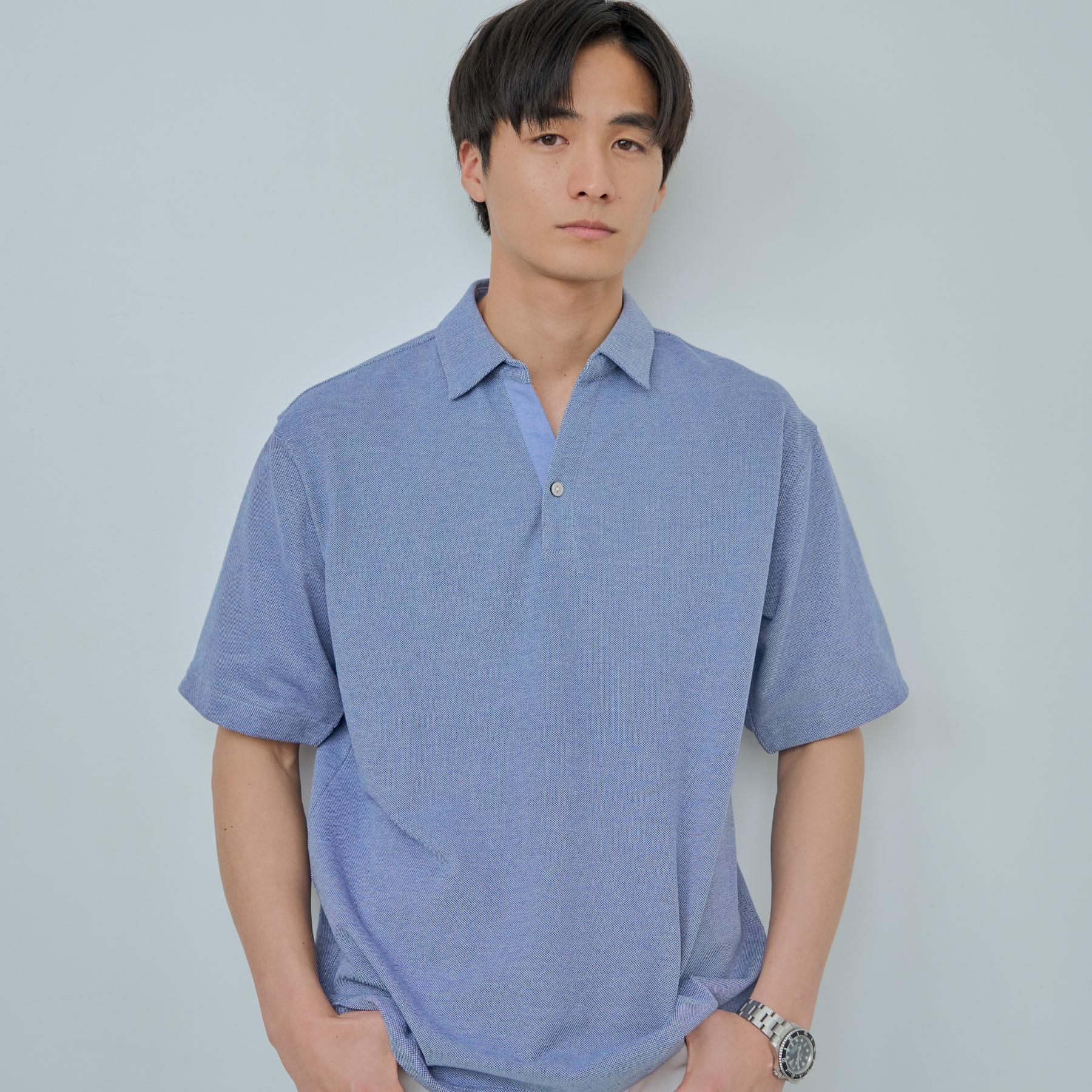 ザ ショップ ティーケー(メンズ) THE SHOP TK(Men) シャンブレーカノコスキッパーポロシャツ （ブルー(093)） ブルー(093)