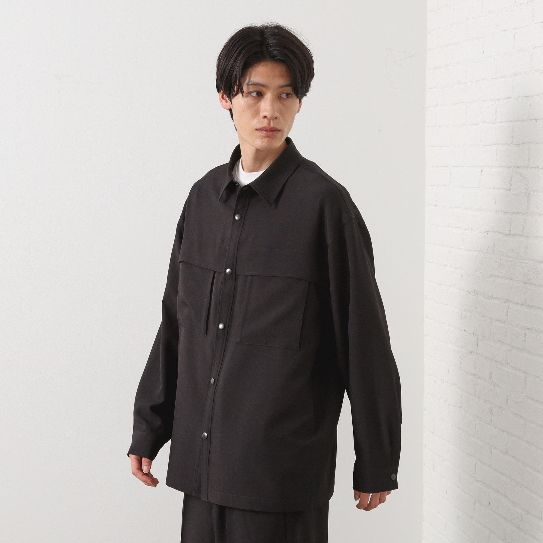 ザ ショップ ティーケー(メンズ) THE SHOP TK(Men) ダブルポケットシャツ【セットアップ可】 （グレー(312)） グレー(312)