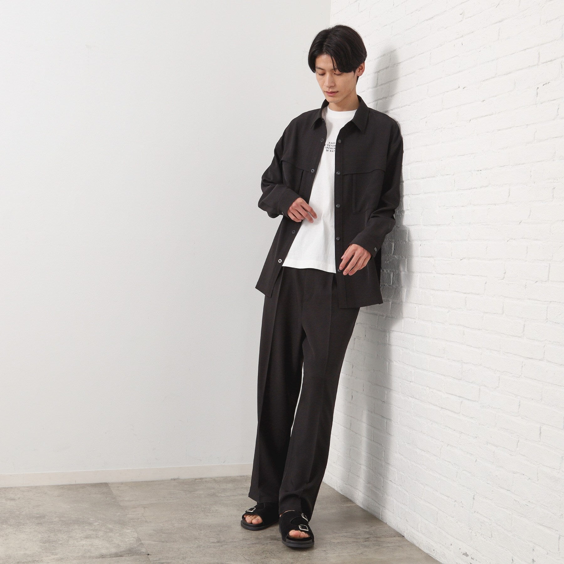ザ ショップ ティーケー(メンズ) THE SHOP TK(Men) ダブルポケットシャツ【セットアップ可】 （グレー(312)） グレー(312)