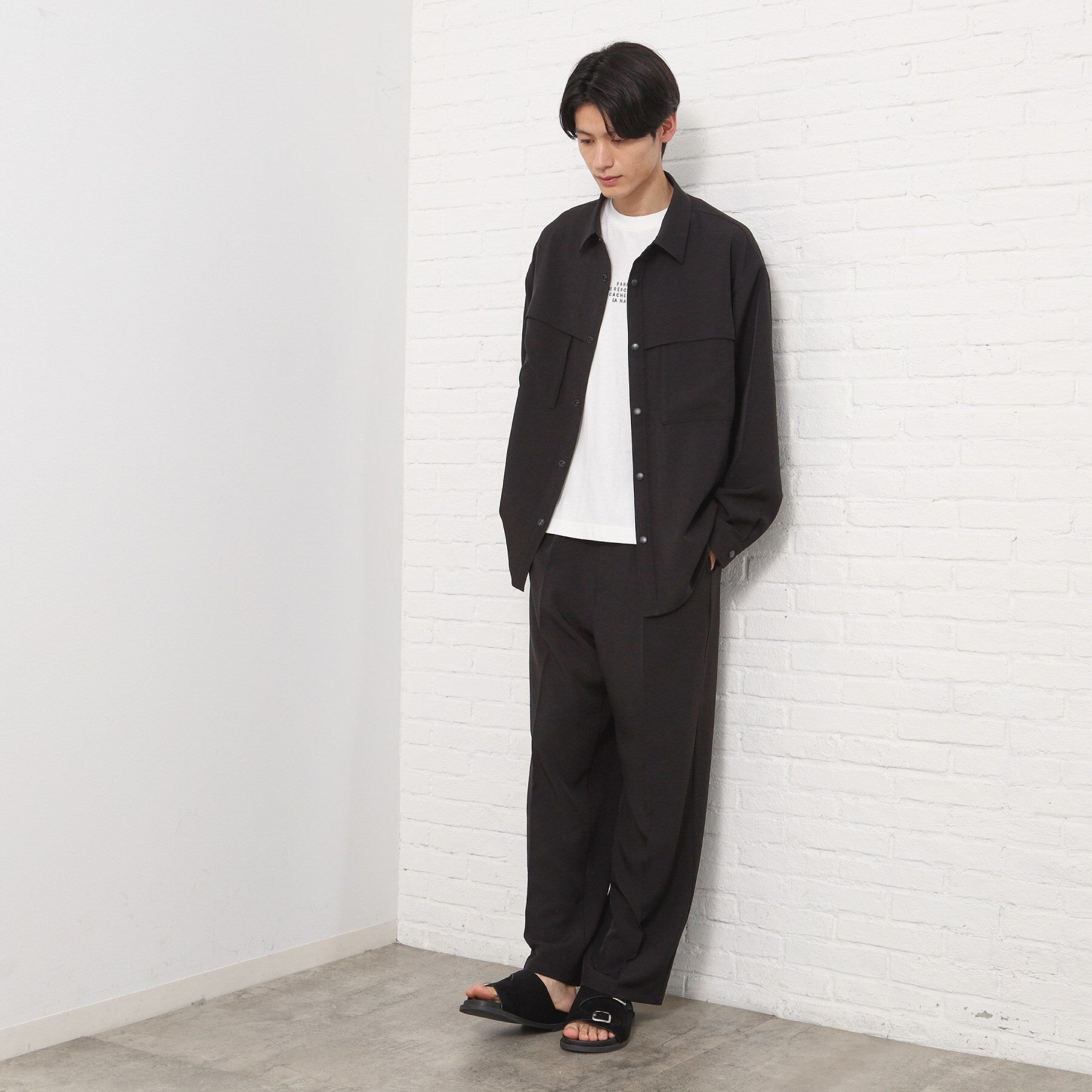 ザ ショップ ティーケー(メンズ) THE SHOP TK(Men) ダブルポケットシャツ【セットアップ可】 （グレー(312)） グレー(312)