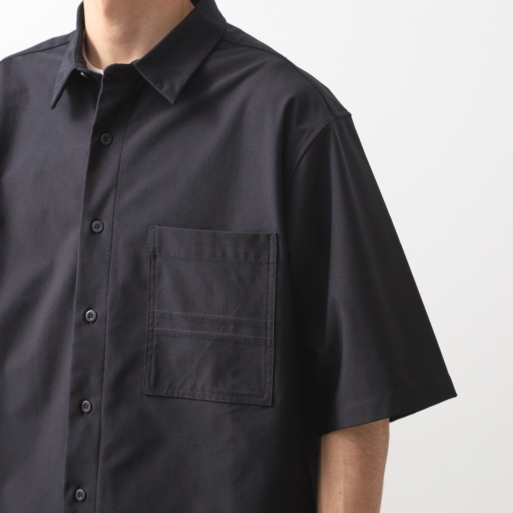 ザ ショップ ティーケー(メンズ) THE SHOP TK(Men) パーフェクテックツイル5分袖シャツ【セットアップ可】 （ブラック(019)） ブラック(019)