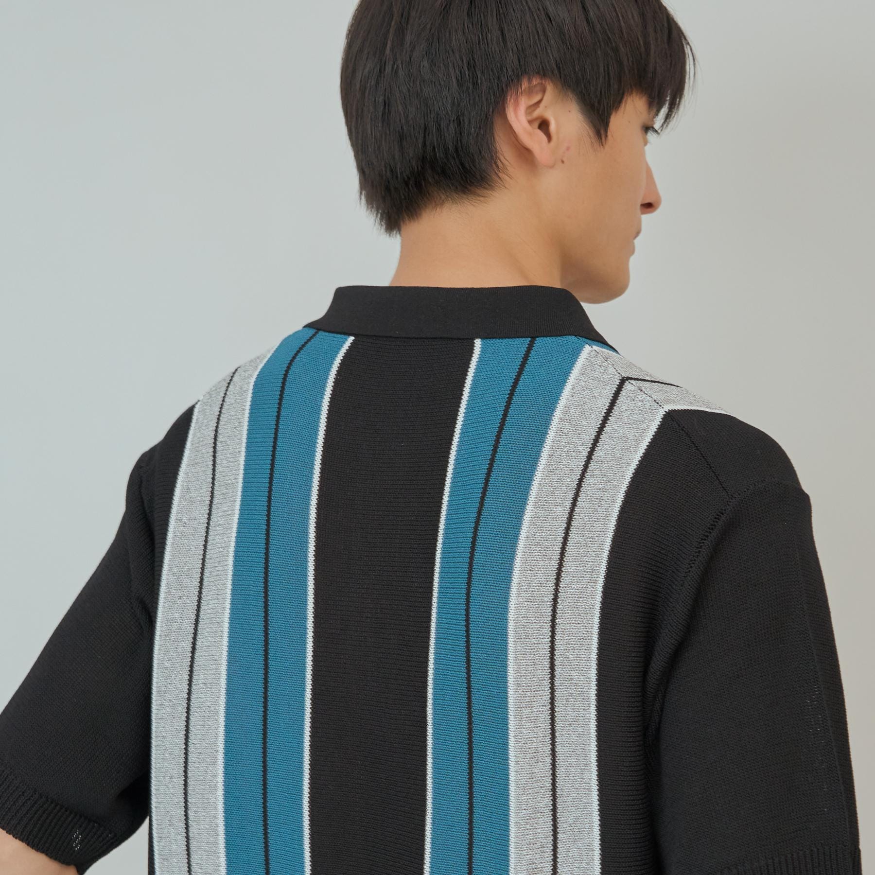 ザ ショップ ティーケー(メンズ) THE SHOP TK(Men) マルチストライプニットポロ （ブルーグリーン(397)） ブルーグリーン(397)