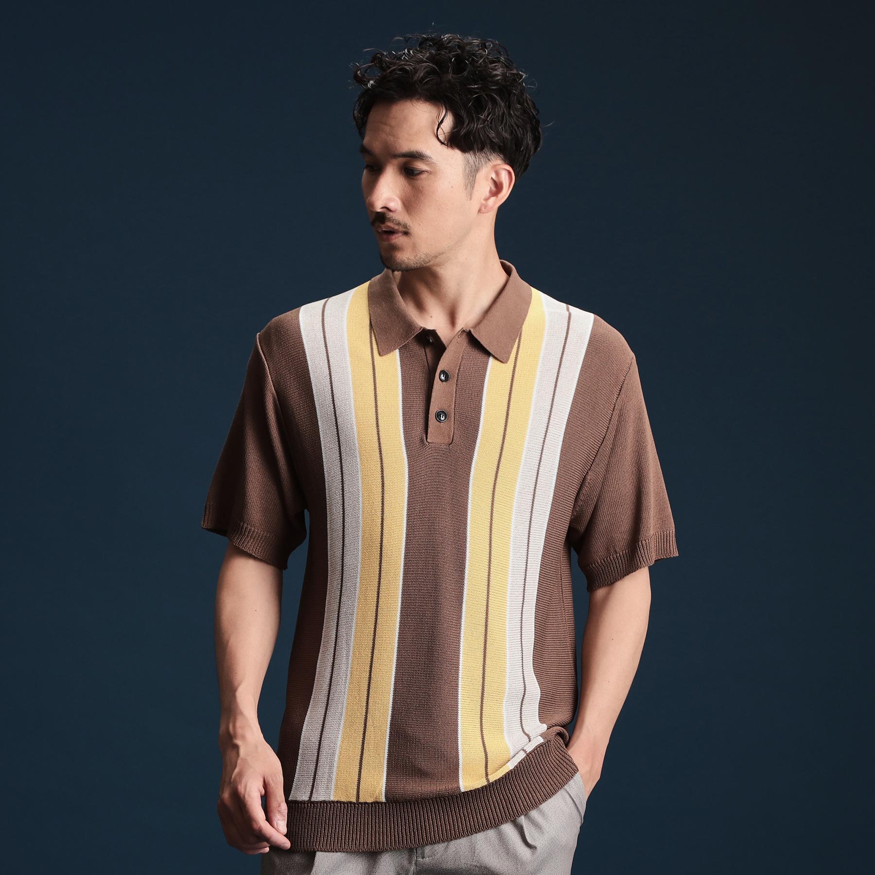 ザ ショップ ティーケー(メンズ) THE SHOP TK(Men) マルチストライプニットポロ （ブルーグリーン(397)） ブルーグリーン(397)