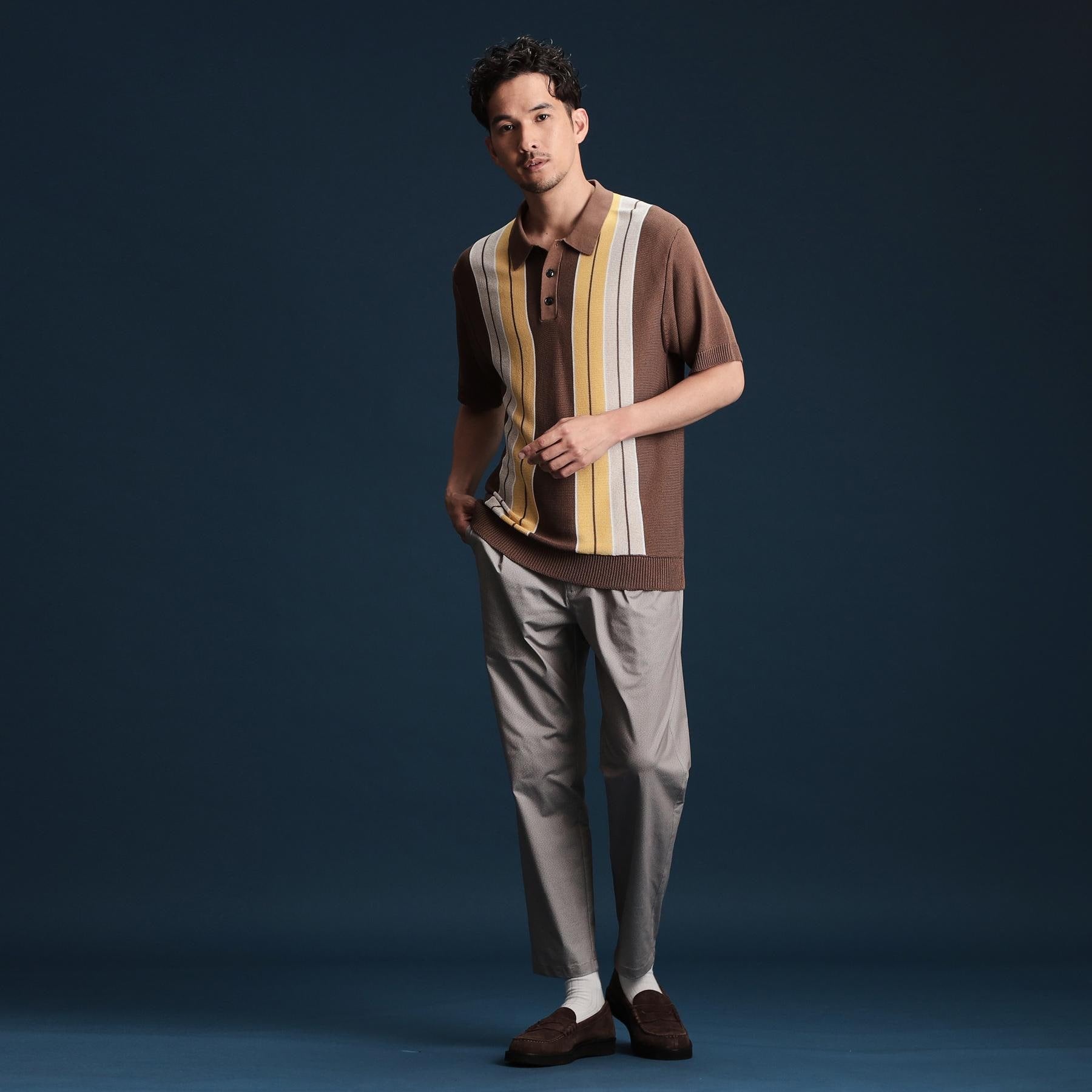 ザ ショップ ティーケー(メンズ) THE SHOP TK(Men) マルチストライプニットポロ （ブルーグリーン(397)） ブルーグリーン(397)