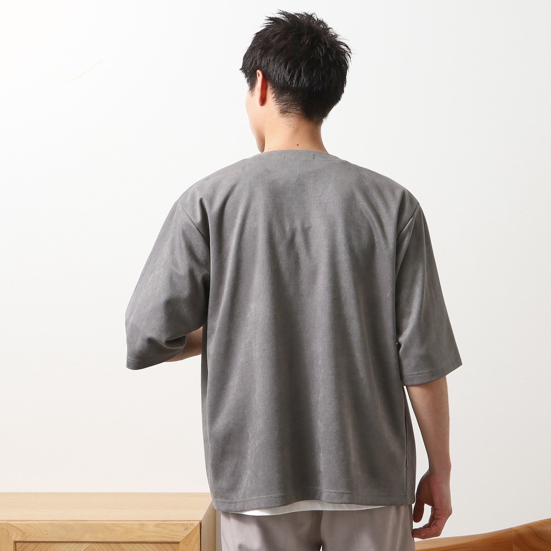 ザ ショップ ティーケー(メンズ) THE SHOP TK(Men) フェイクスウェードアンサンブルカーディガン （グレー(012)） グレー(012)