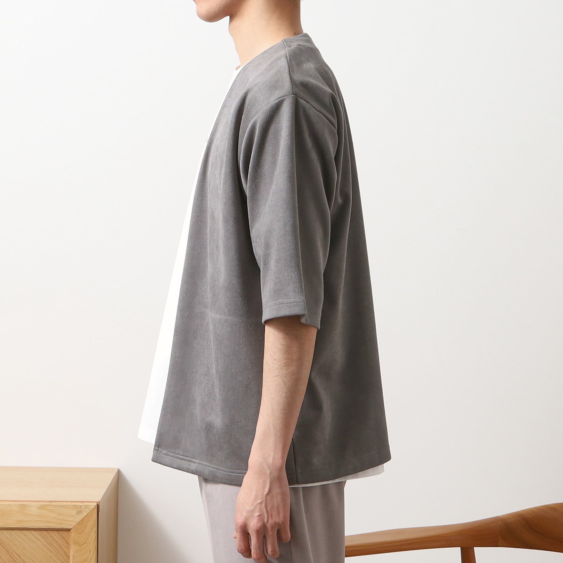 ザ ショップ ティーケー(メンズ) THE SHOP TK(Men) フェイクスウェードアンサンブルカーディガン （グレー(012)） グレー(012)