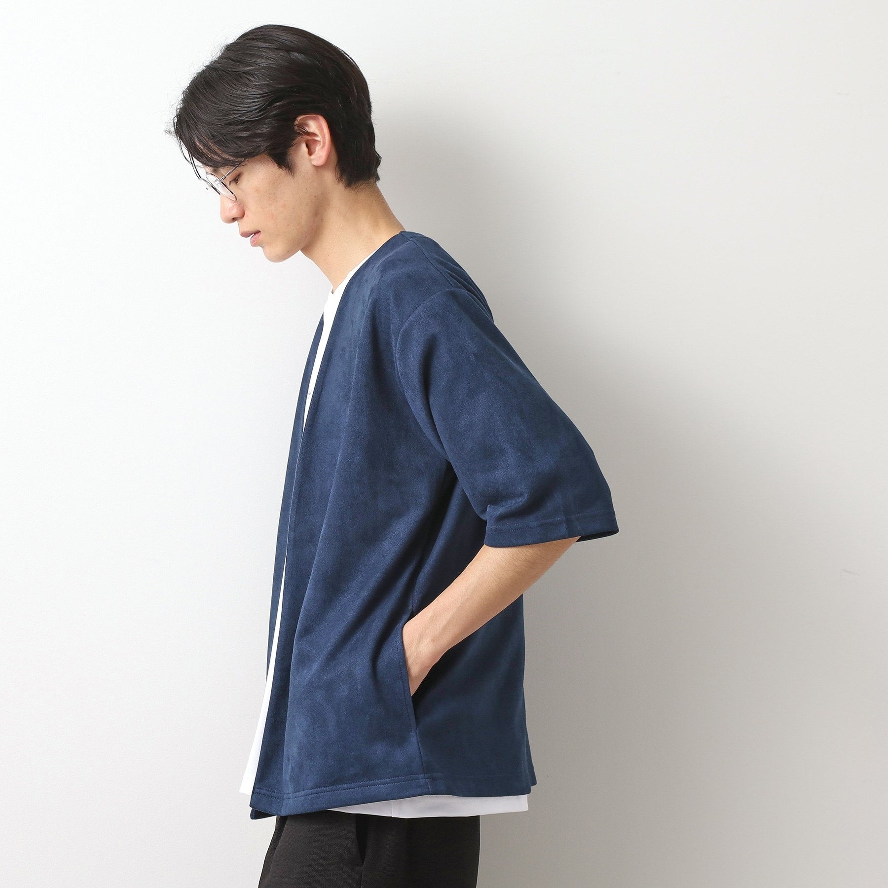 ザ ショップ ティーケー(メンズ) THE SHOP TK(Men) フェイクスウェードアンサンブルカーディガン （グレー(012)） グレー(012)