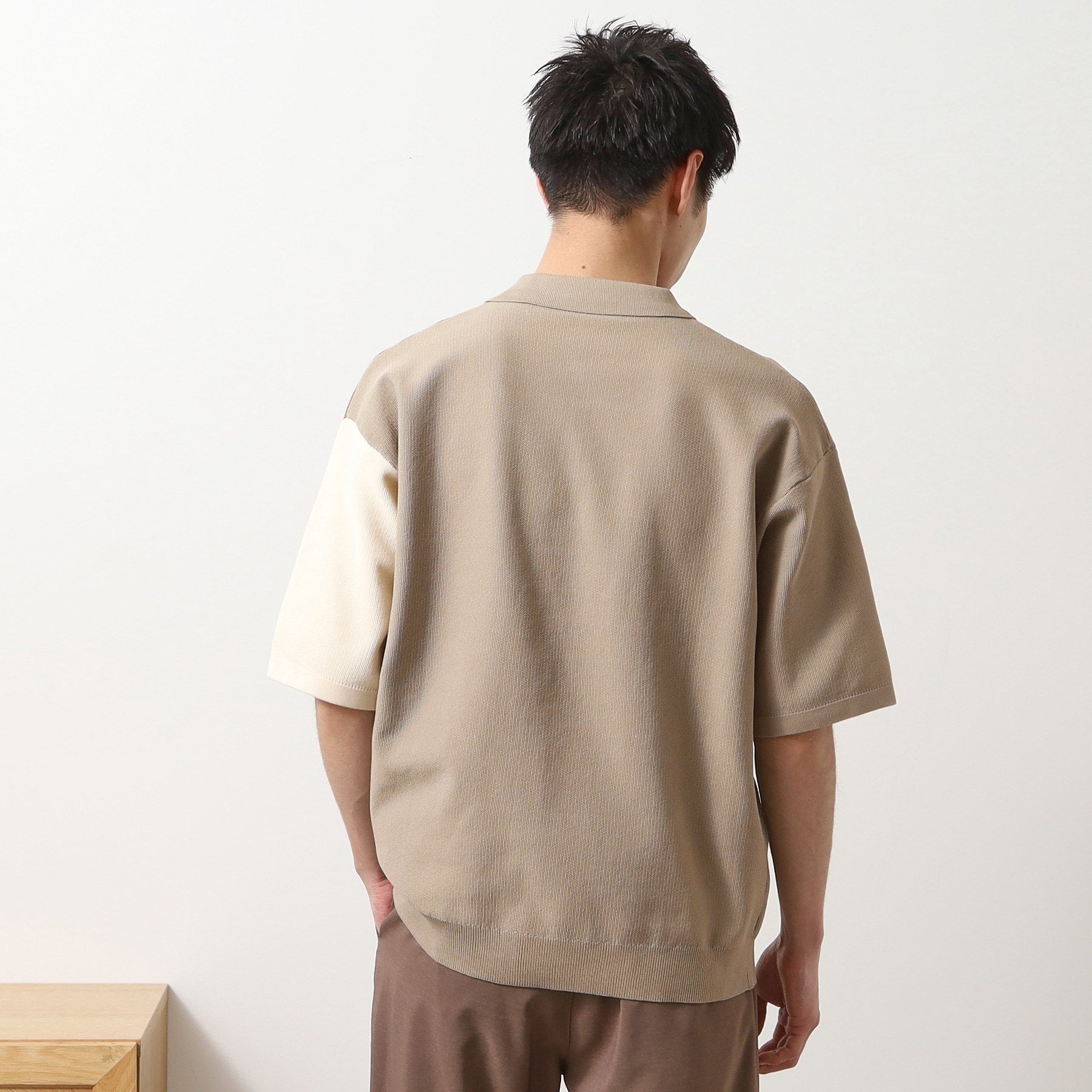ザ ショップ ティーケー(メンズ) THE SHOP TK(Men) パネルニットポロシャツ （ベージュ(452)） ベージュ(452)